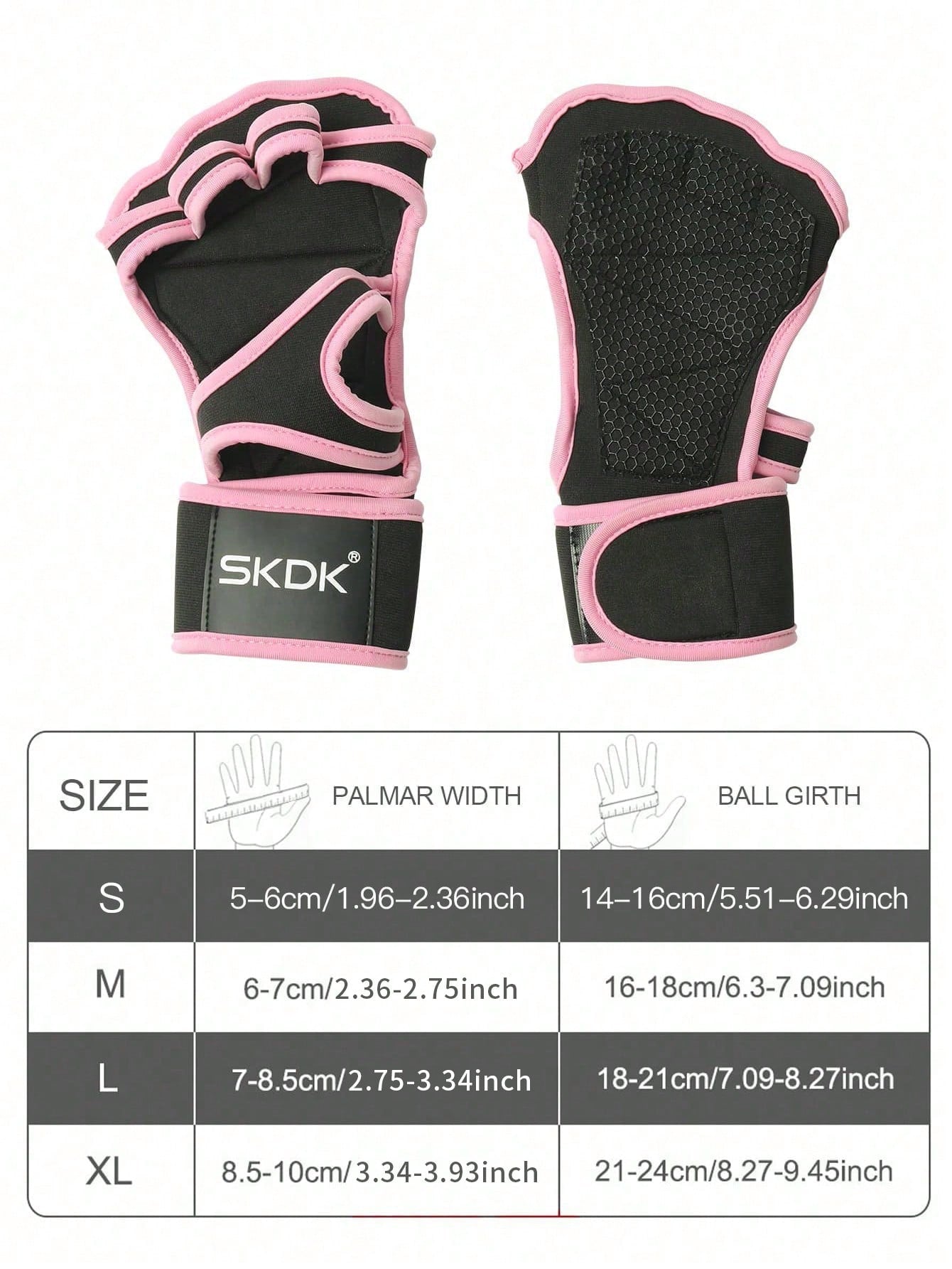 SKDK 1pair  Ventilated Weight Lifting Workout Gloves For Men Women, Built-In Wrist Wraps And Non-Slip Palm Silicone To Avoid Calluses, Exercise Gym Gloves For Cross Training Powerlifting