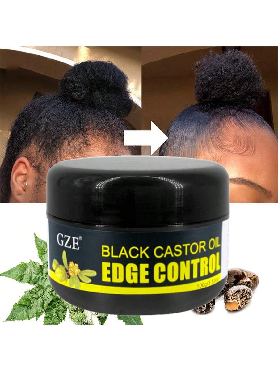 GZE African Black Castor Extra Hold Braid, Loc, Twist Gel, Tames Frizz