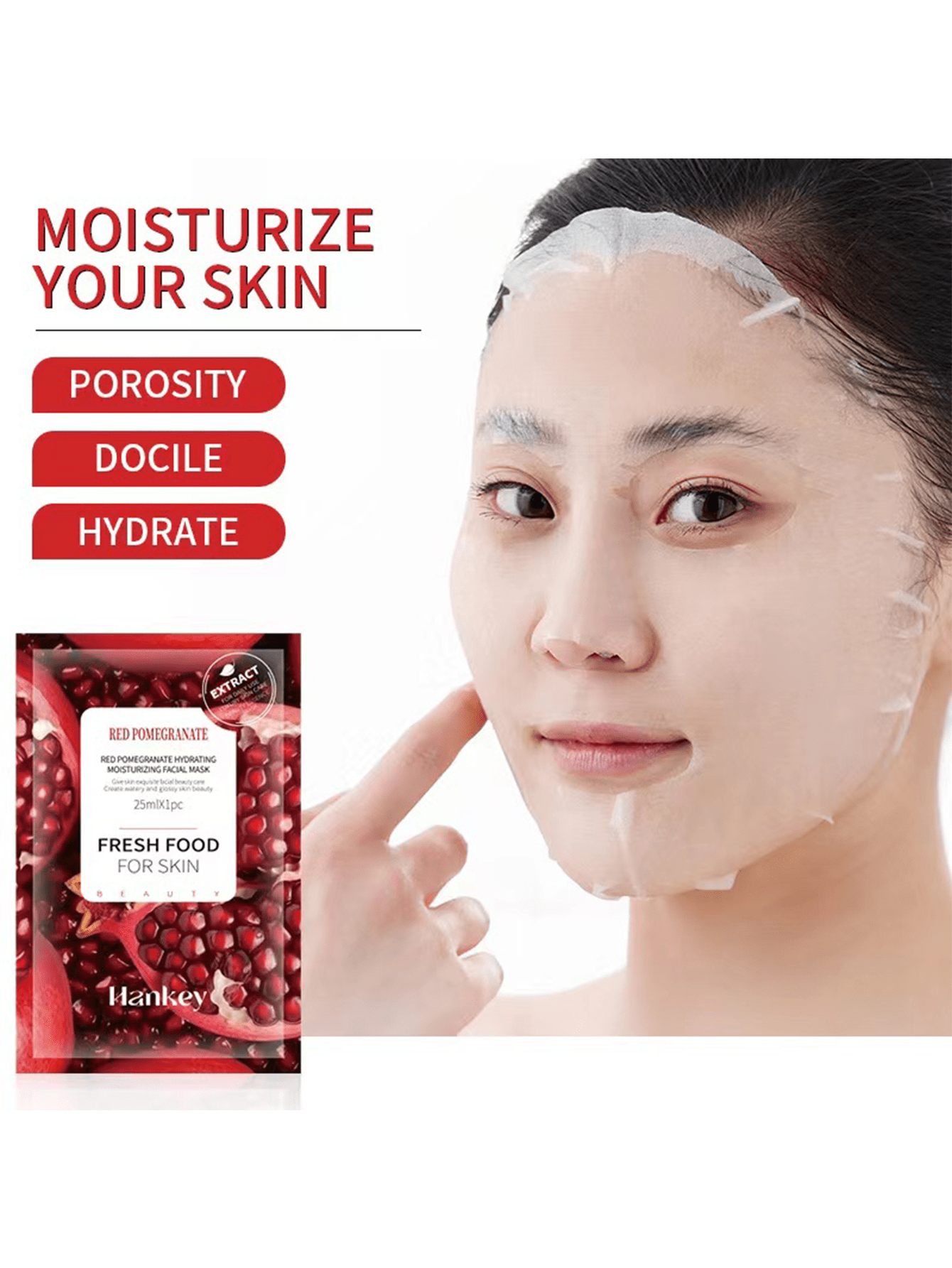 10pcs Fruit Moisturizing Facial Mask Honey Nourishing Hydrating Skincare Product