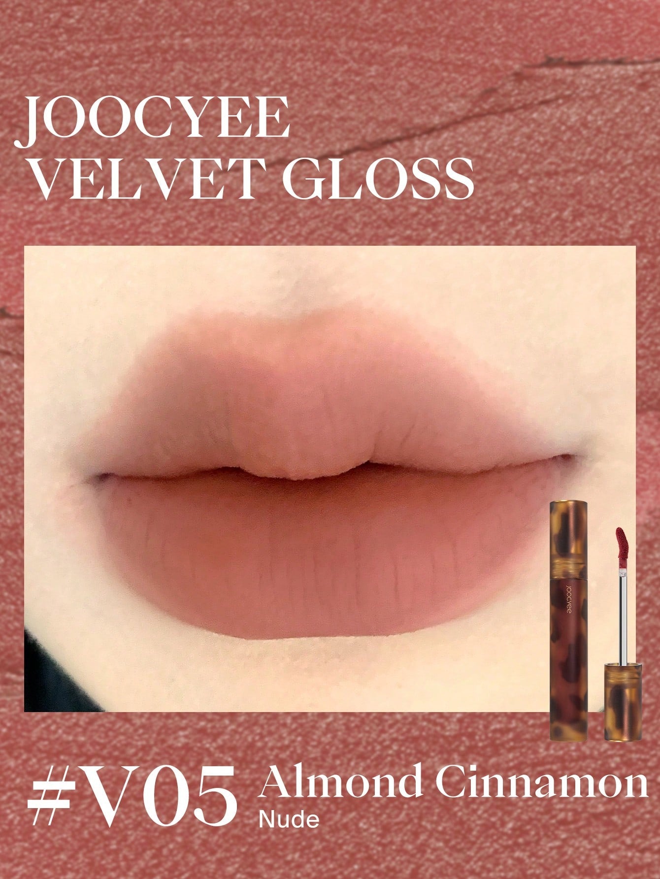 JOOCYEE Transfer-Proof Fluffy Matte Lip Gloss #V08 Frosting Jujube Paste  Velvet Creamy Texture Long Lasting  Lip Glaze