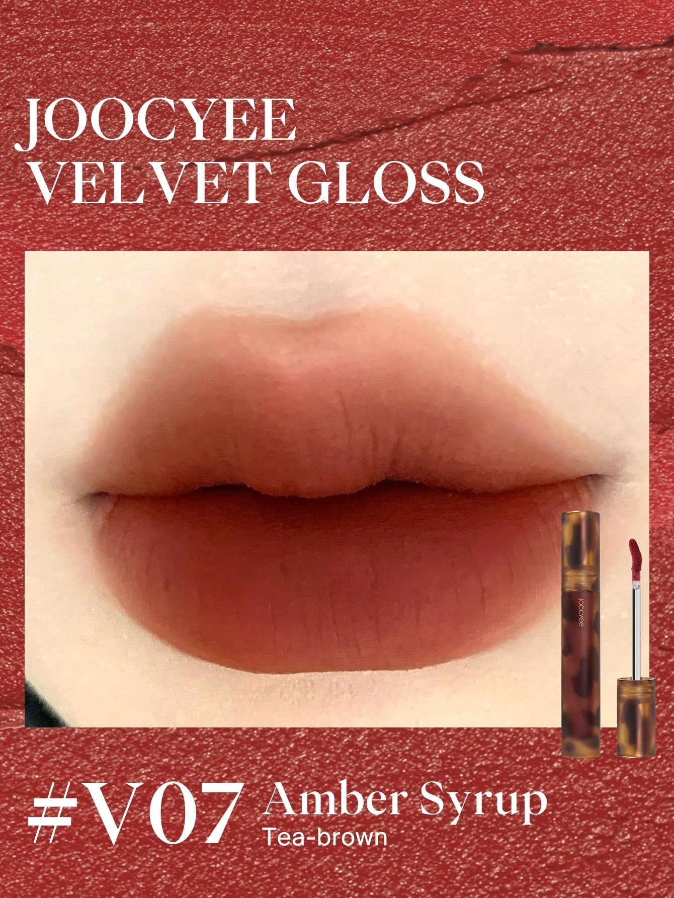 JOOCYEE Transfer-Proof Fluffy Matte Lip Gloss #V08 Frosting Jujube Paste  Velvet Creamy Texture Long Lasting  Lip Glaze