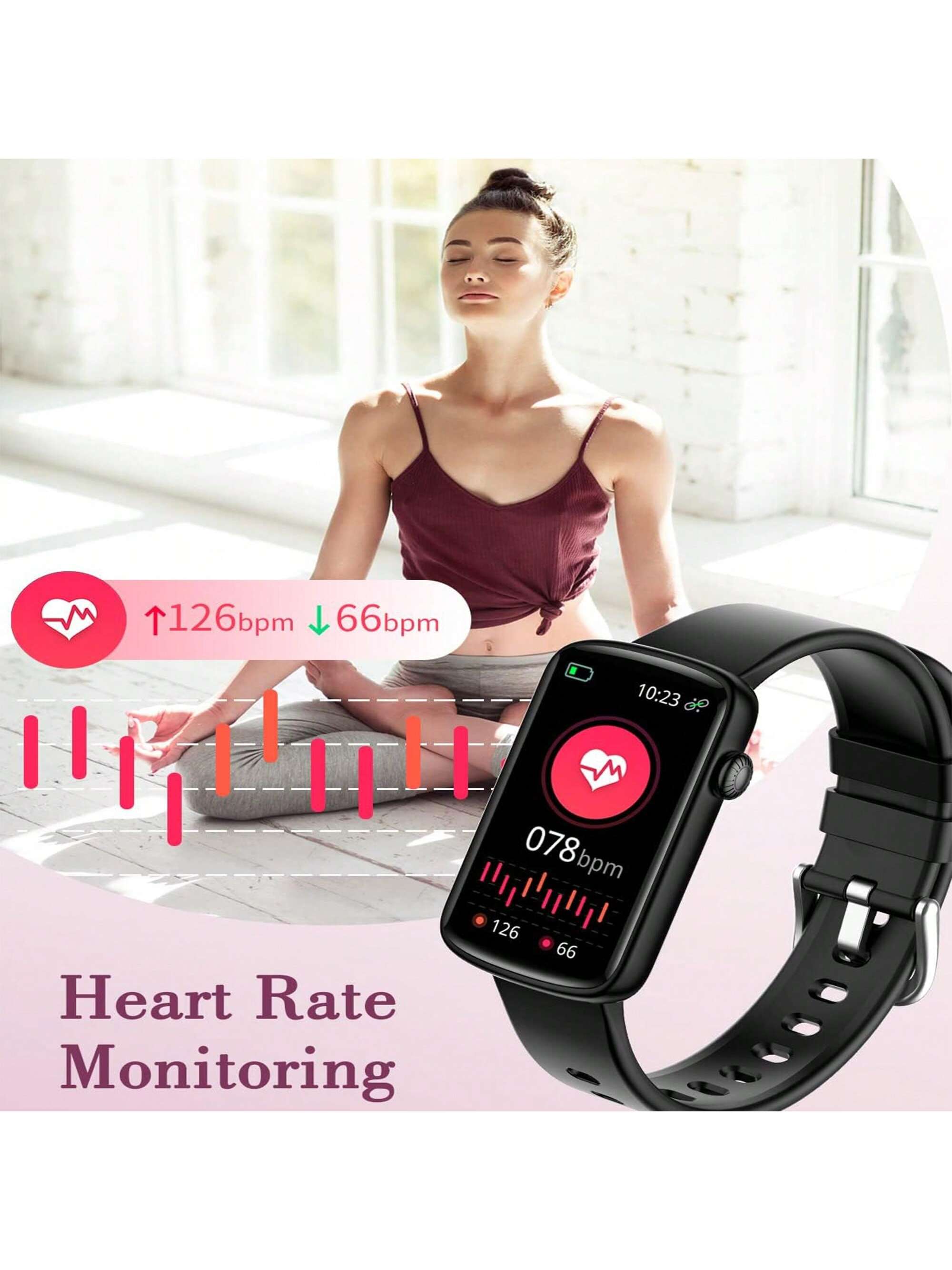 Smart Watches For Women Compatible With IPhone Android Phones, Slim Women's Fitness Bracelet Sports Tracker Digital Watch Step/Sleep Monitor