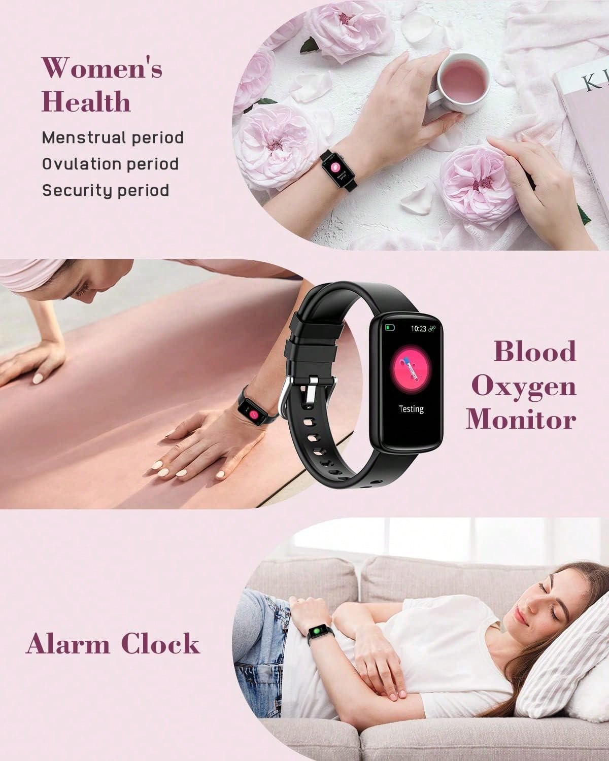 Smart Watches For Women Compatible With IPhone Android Phones, Slim Women's Fitness Bracelet Sports Tracker Digital Watch Step/Sleep Monitor