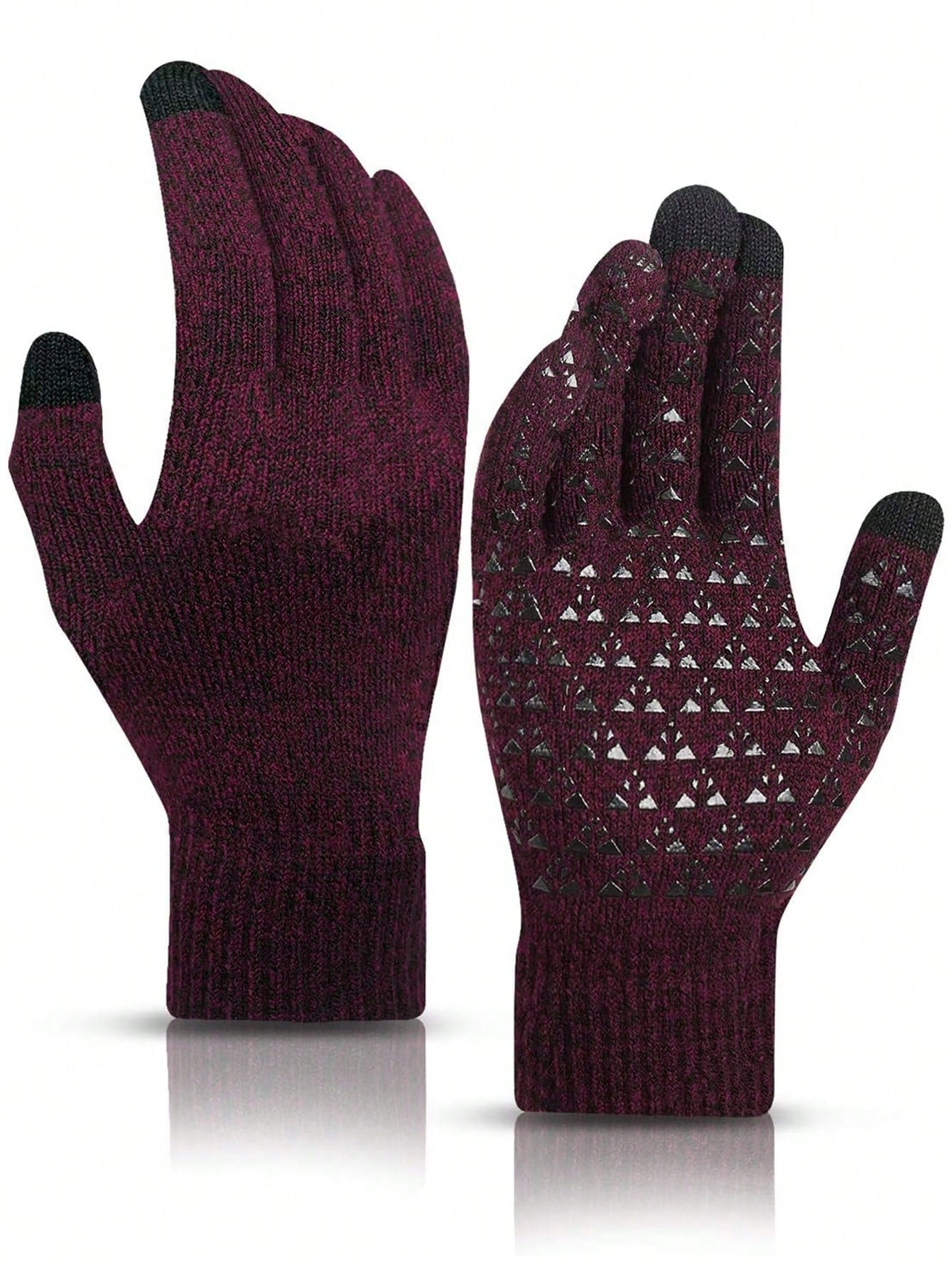 Winter Gloves For Men Women - Upgraded Touch Screen Cold Weather Thermal Warm Knit Glove For Running Driving Hiking