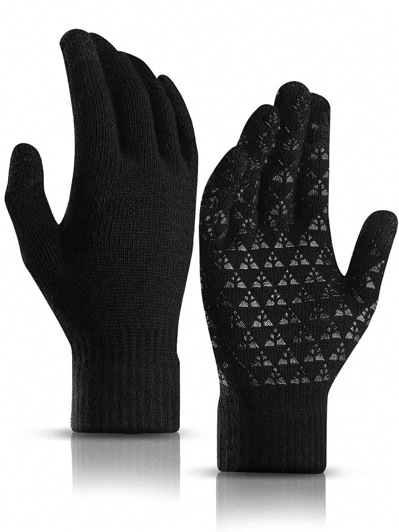 Winter Gloves For Men Women - Upgraded Touch Screen Cold Weather Thermal Warm Knit Glove For Running Driving Hiking