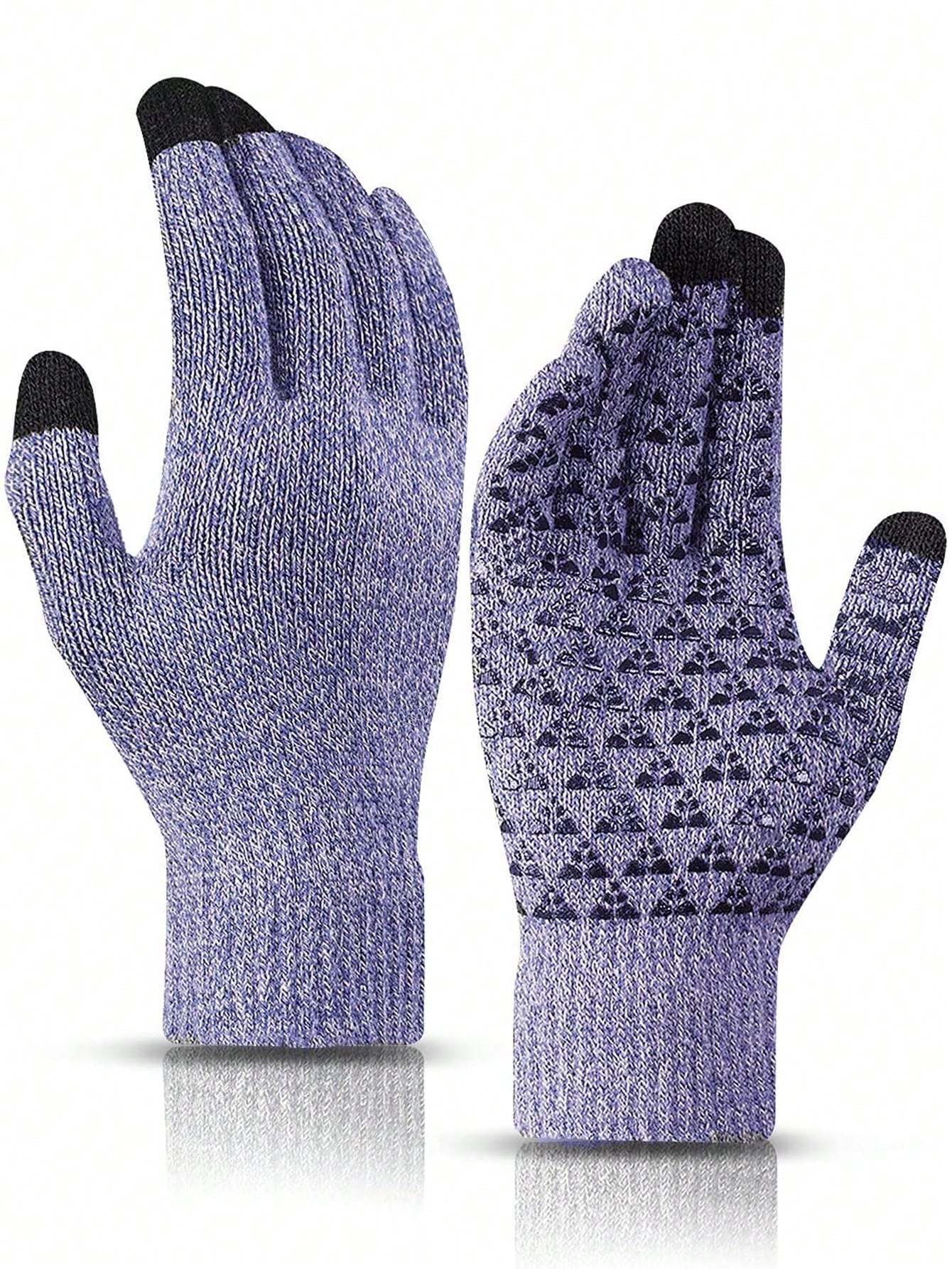 Winter Gloves For Men Women - Upgraded Touch Screen Cold Weather Thermal Warm Knit Glove For Running Driving Hiking