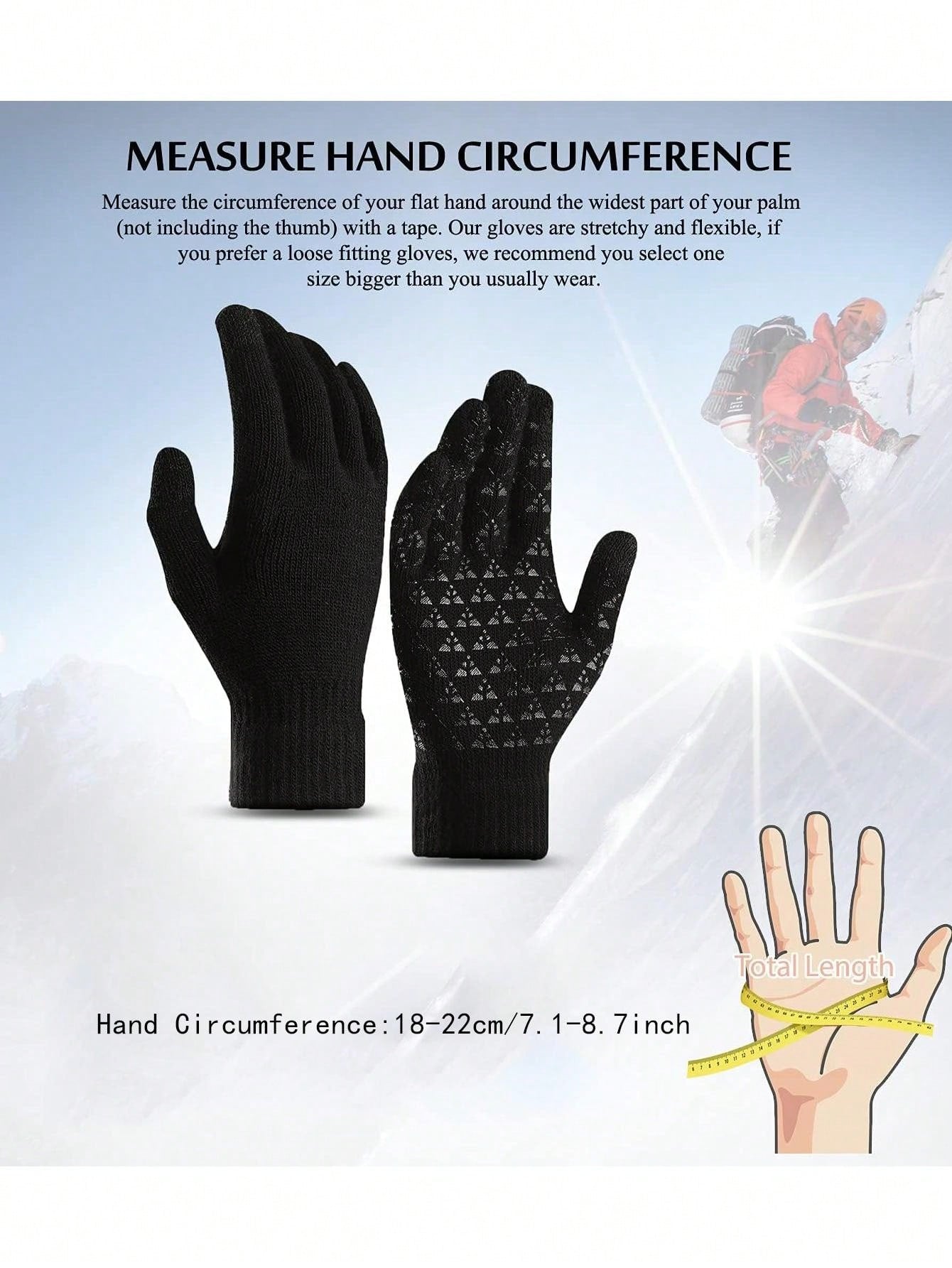 Winter Gloves For Men Women - Upgraded Touch Screen Cold Weather Thermal Warm Knit Glove For Running Driving Hiking