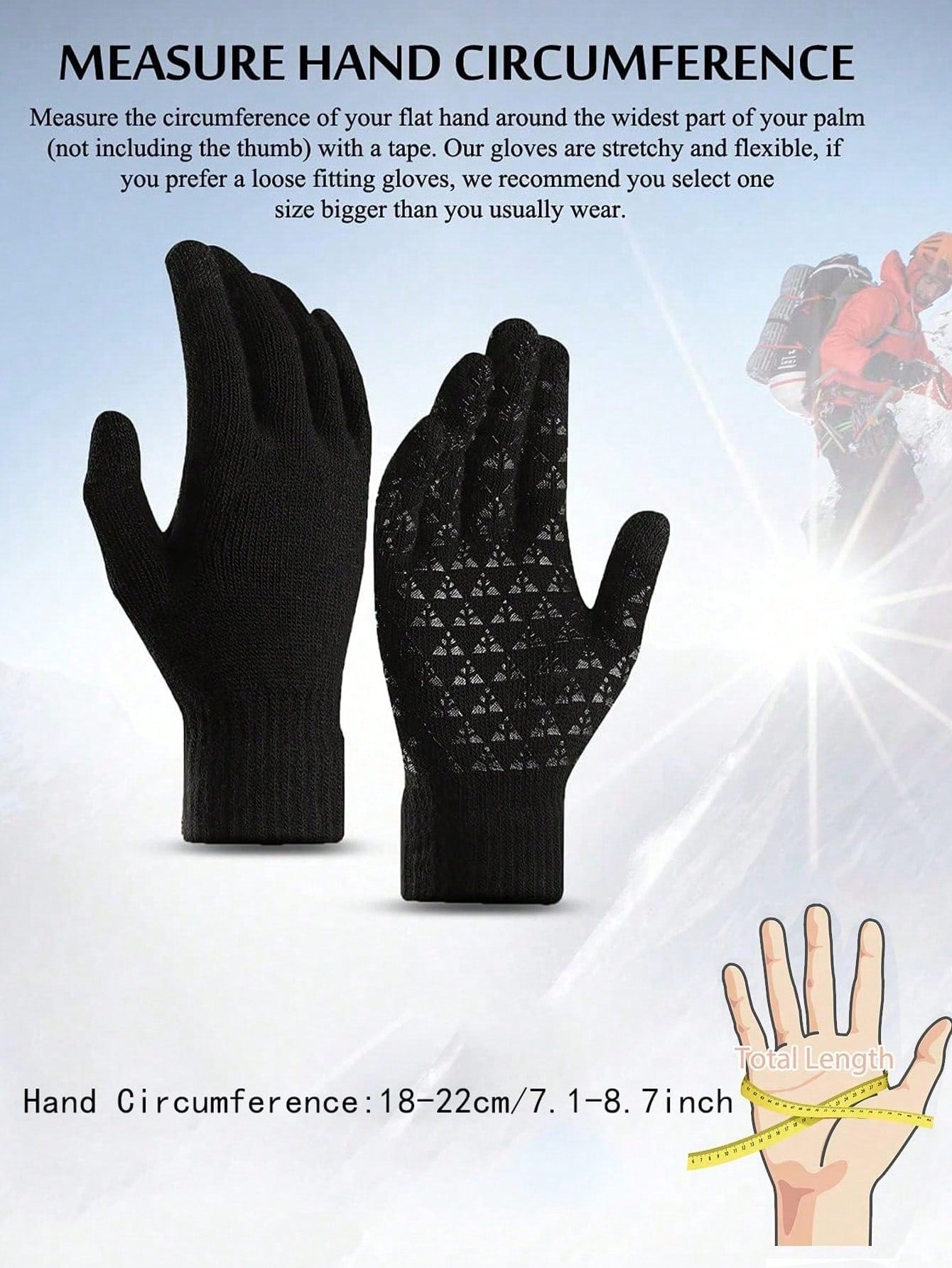 Winter Gloves For Men Women - Upgraded Touch Screen Cold Weather Thermal Warm Knit Glove For Running Driving Hiking