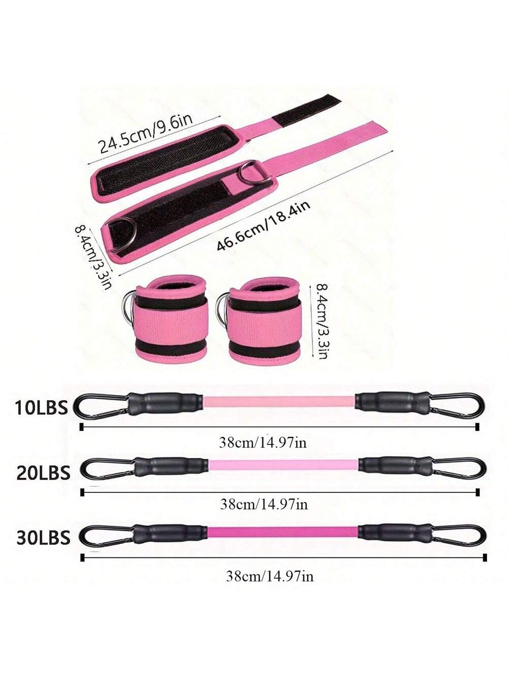 Adjustable Ankle Strap, 3 Different Resistance Levels Ankle Resistance Bands