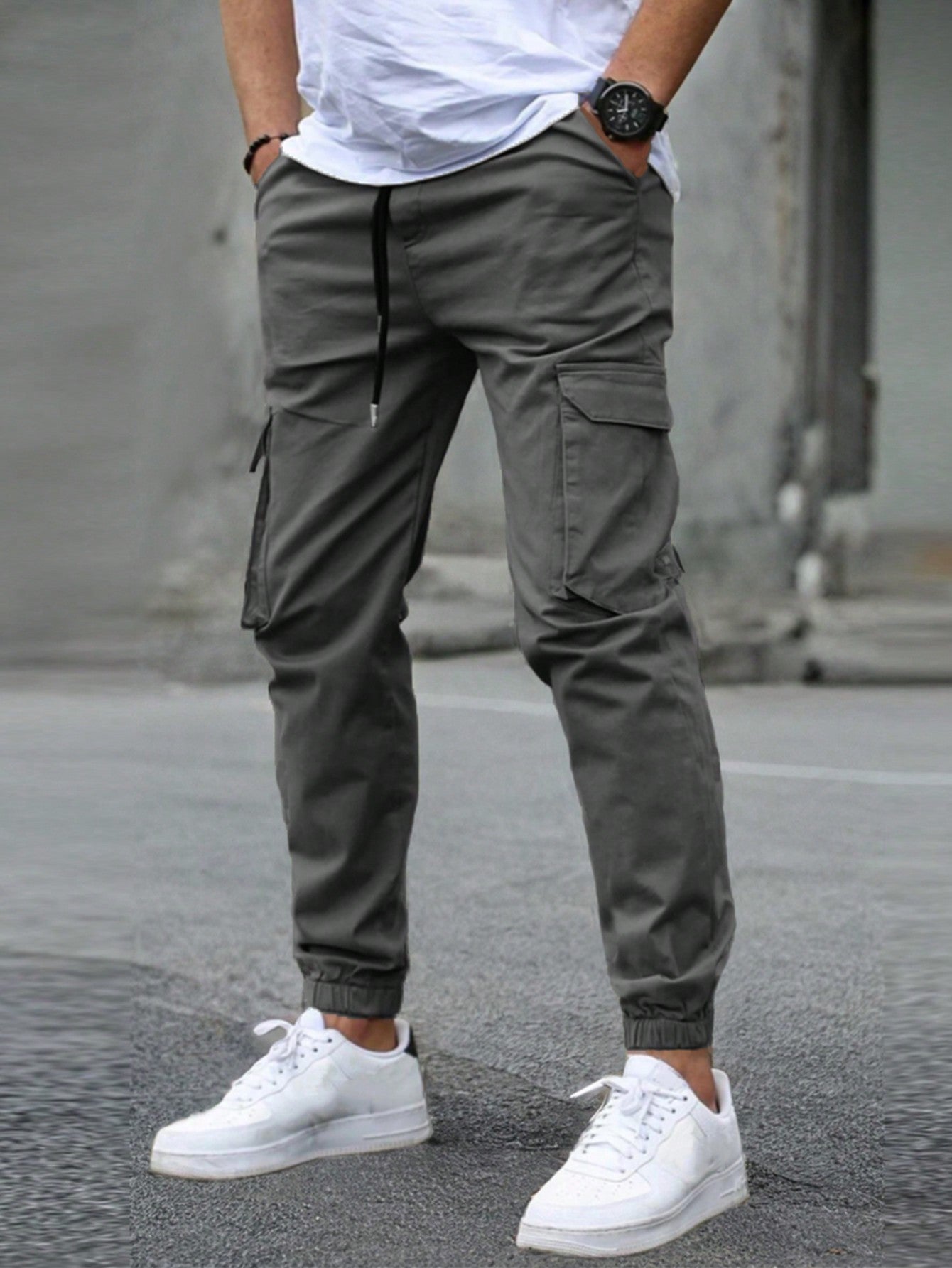 Men's New Multi-Pocket Cargo Pants, Ankle Cuff Casual Outdoor Trousers