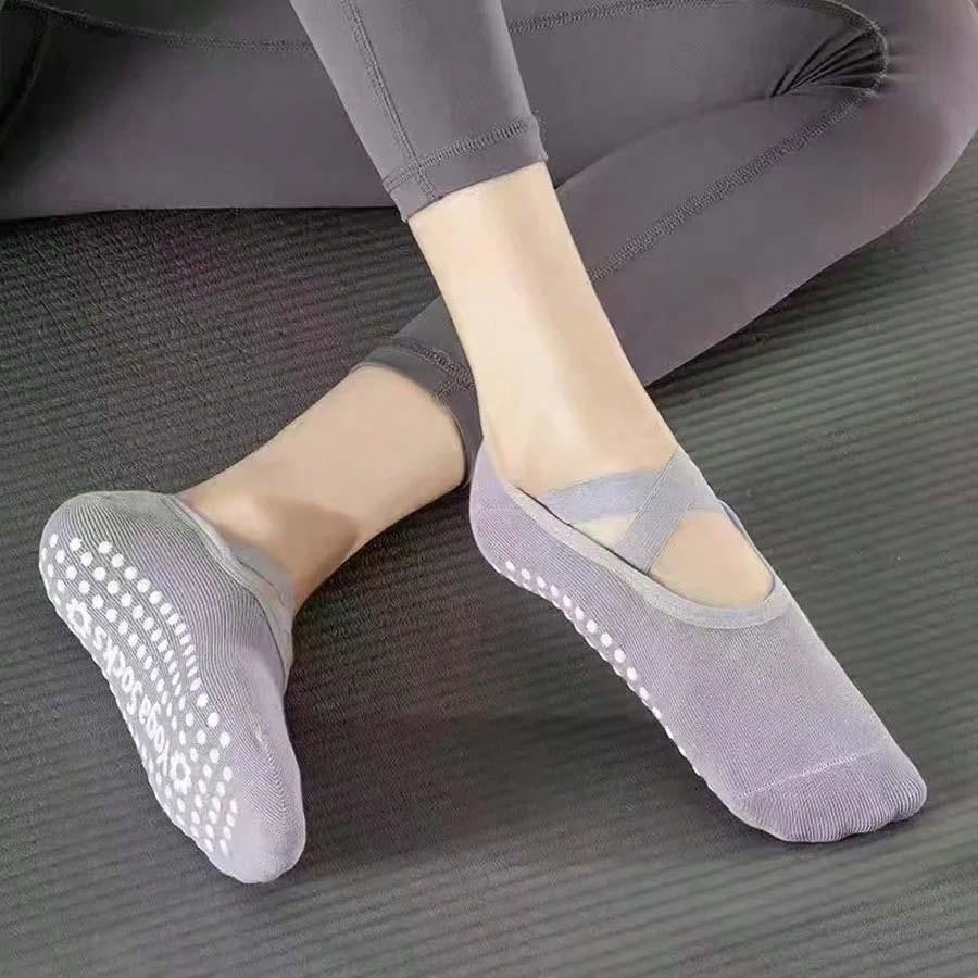 1Pair Professional Women Yoga Socks Silicone Anti-Slip Ballet Pilates Socks Women Backless Breathable Bandage Dance Sports Socks