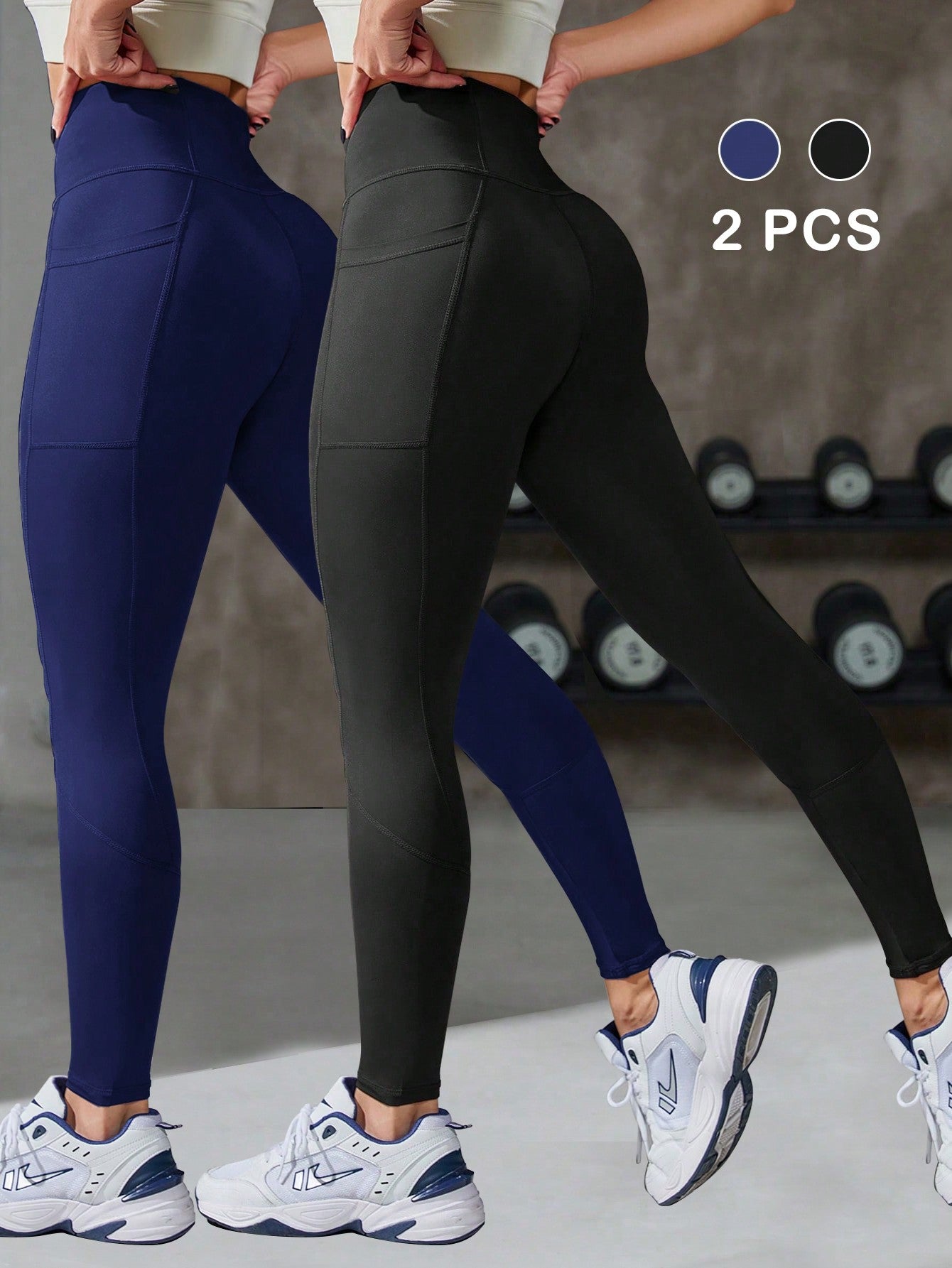 Yoga Basic Solid Color Slim-Fit Leggings, Casual Everyday Wear