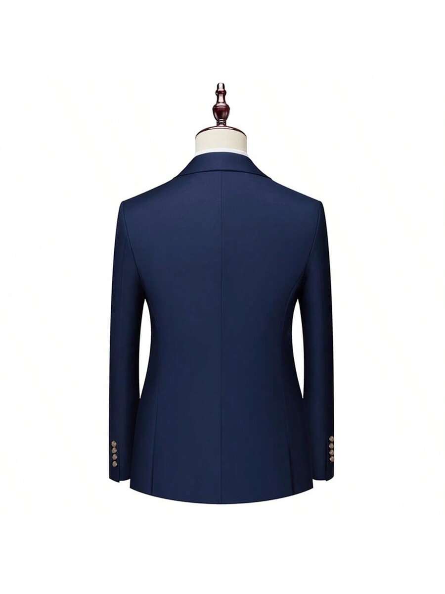 2025 Fashion New Men's Business Double Breasted Solid Color Suit Coat / Male Slim Wedding 2 Pieces Blazers Jacket Pants Trousers