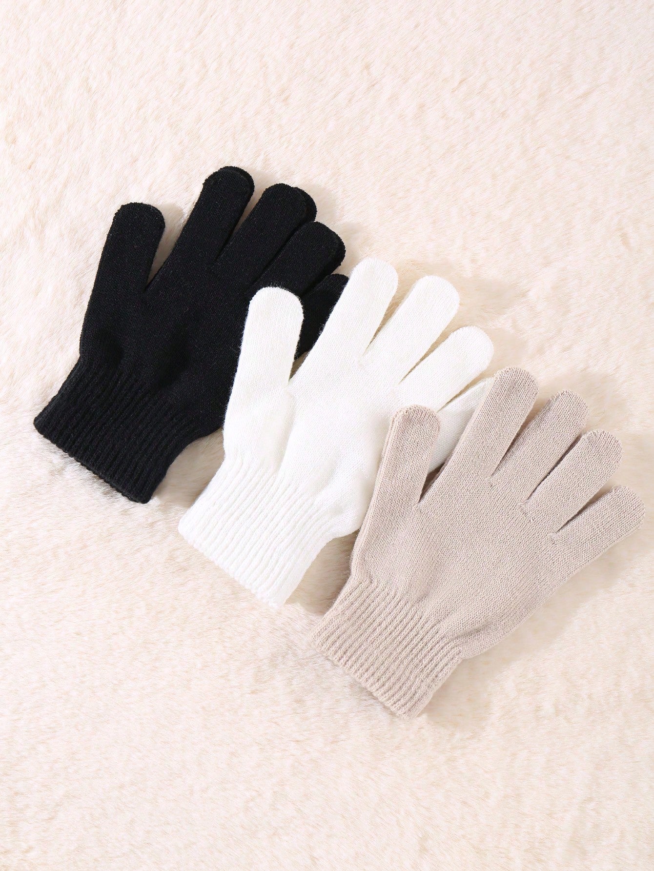 3 Pairs Men Winter Magic Gloves Black Knit Gloves Warm Stretchy Gloves For Cosplay Costume Cold Weather And Daily Life Halloween