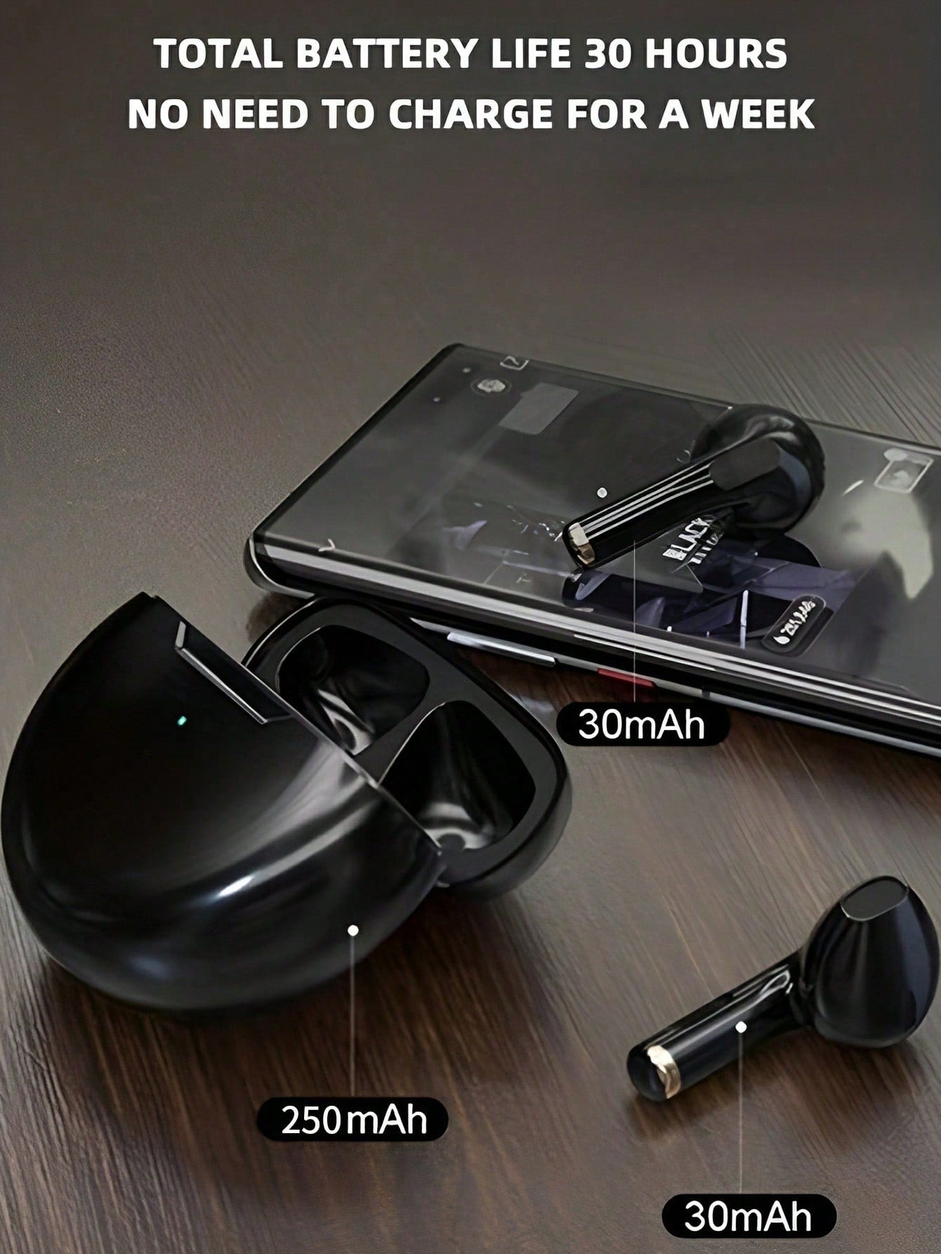 PRO 6-Wireless Bluetooth Headset, Stereo Noise Reduction, Bluetooth 5.30, HD Music, Long Battery Life