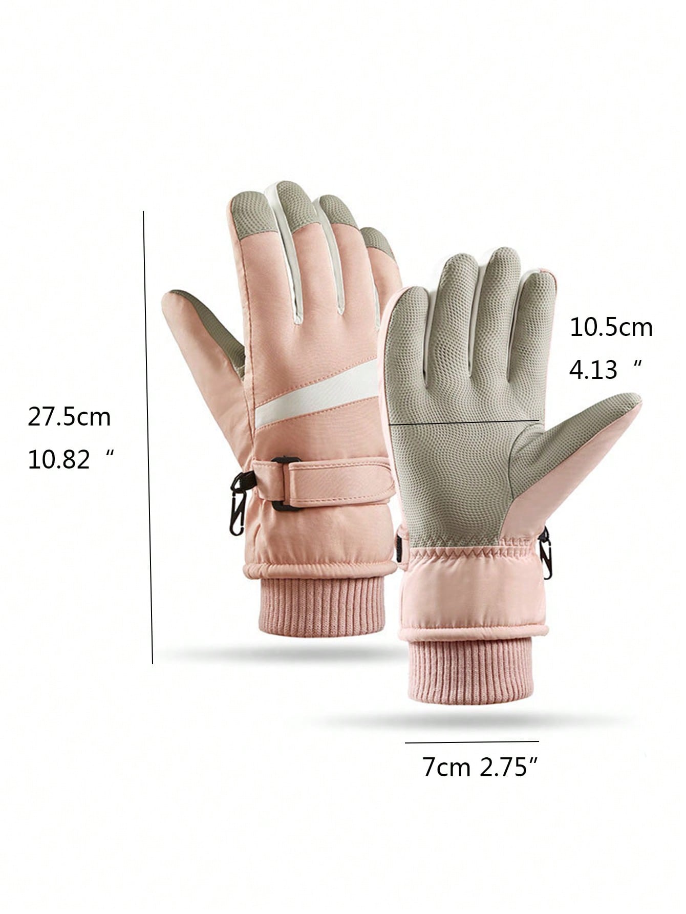 1 Pair Thick Warm Winter Ski Gloves, Windproof, Touchscreen, Fleece Lining, Suitable For Cycling, Hiking, Large Size