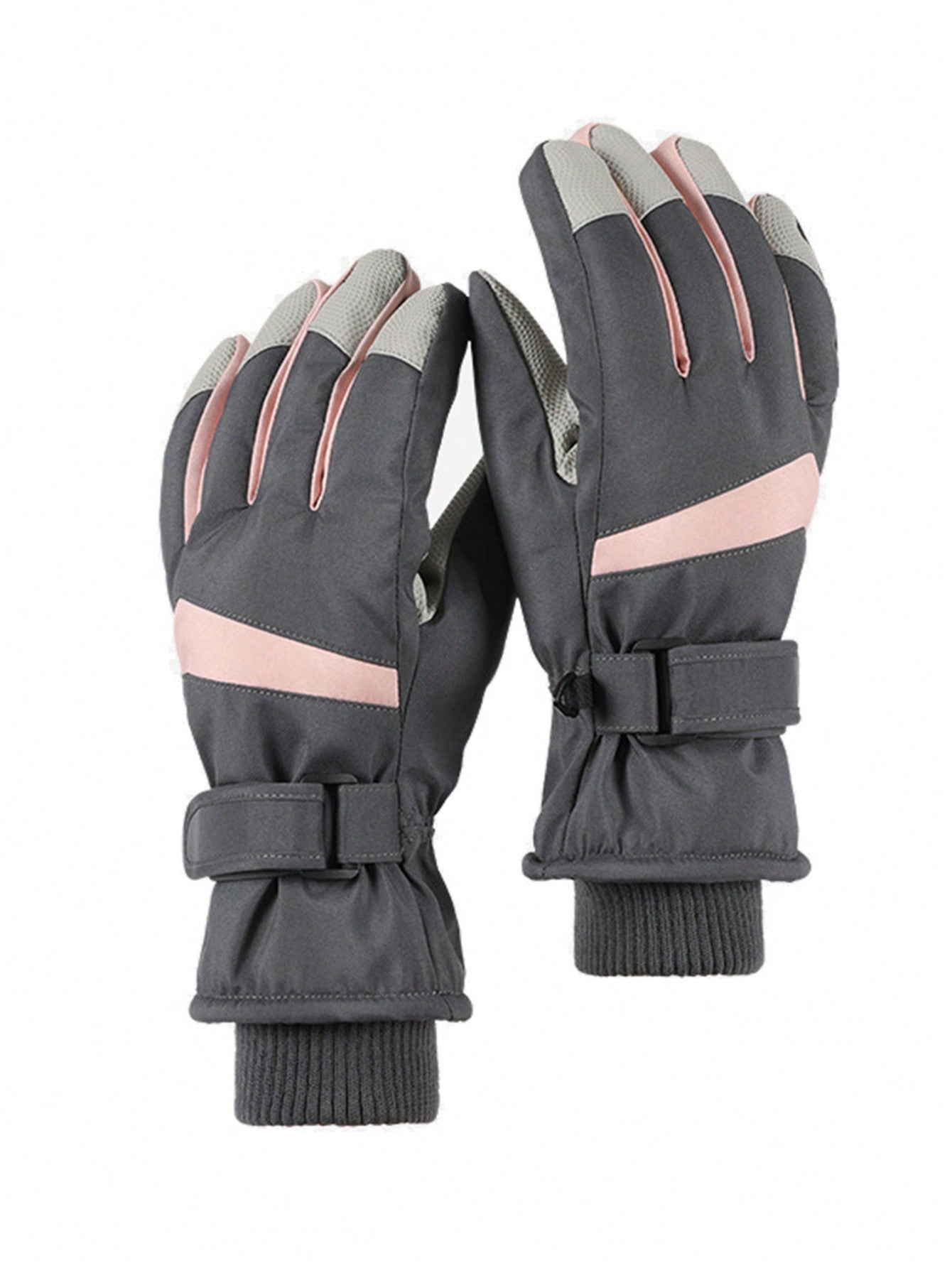 1 Pair Thick Warm Winter Ski Gloves, Windproof, Touchscreen, Fleece Lining, Suitable For Cycling, Hiking, Large Size