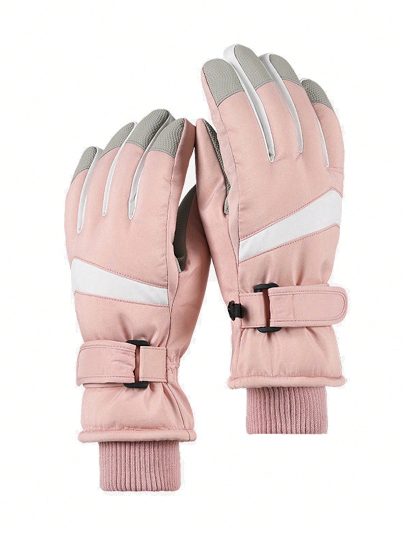 1 Pair Thick Warm Winter Ski Gloves, Windproof, Touchscreen, Fleece Lining, Suitable For Cycling, Hiking, Large Size