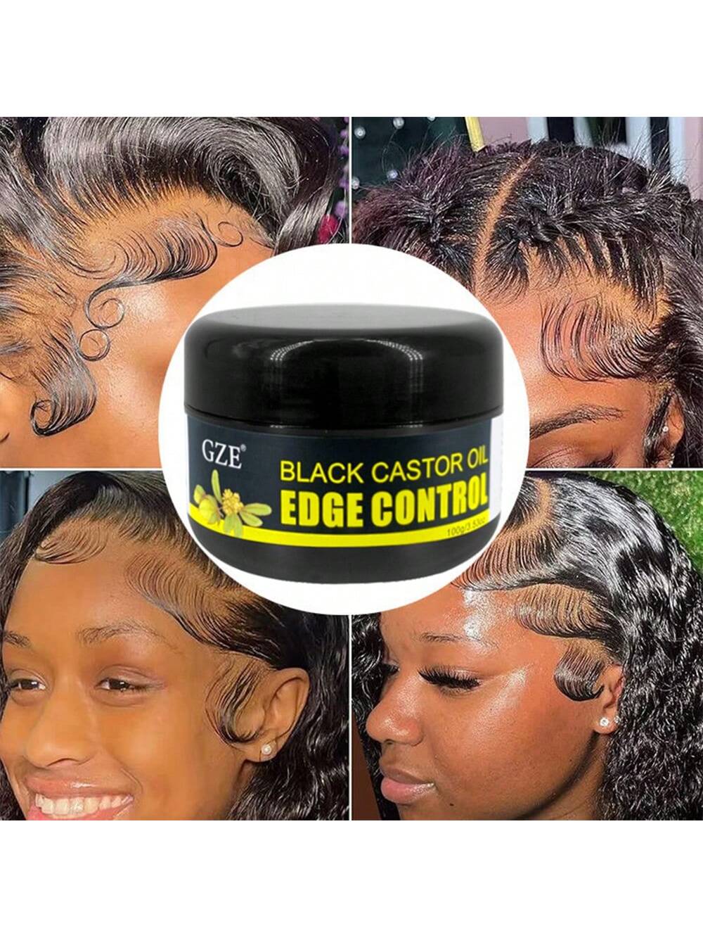 GZE African Black Castor Extra Hold Braid, Loc, Twist Gel, Tames Frizz