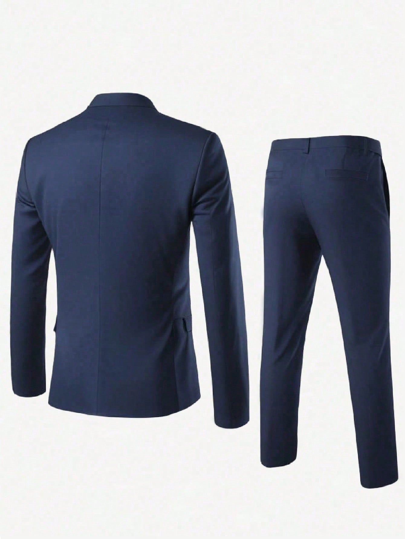 Manfinity Mode Men's Dark Blue Fashionable Suit Set