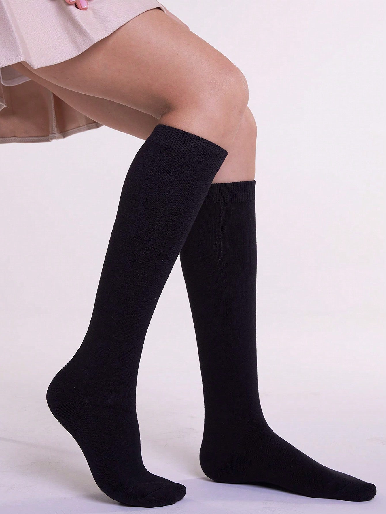 3pairs Simple Striped Sports Compression Socks, Moisture-Wicking