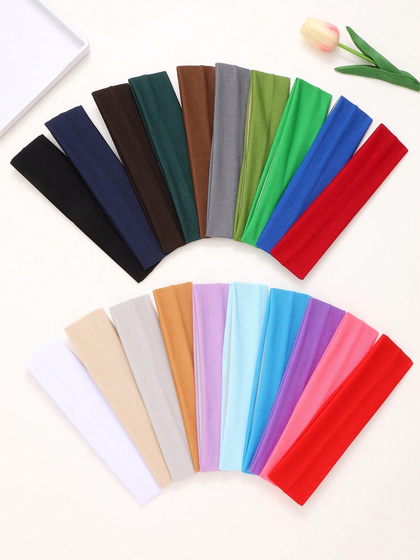 20pcs Women's Stretchy Headbands, Soft Elastic Head Wraps For Short Long Hair, Suitable For Yoga, Running, Fitness,Gym