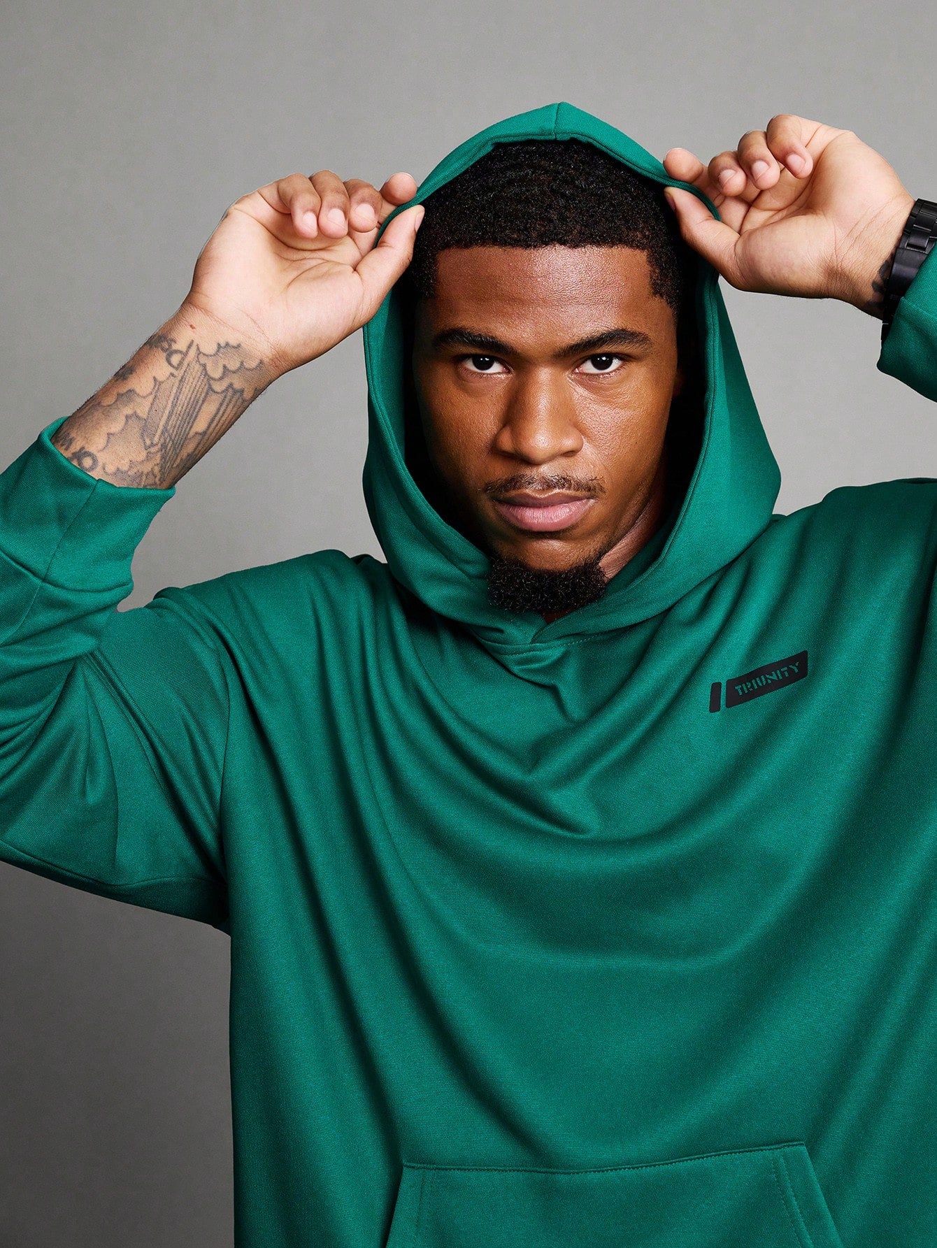 Manfinity Sport Polished Boyfriend Style Men's Solid Color Minimalist Hoodie And Sweatpants Sports Suit