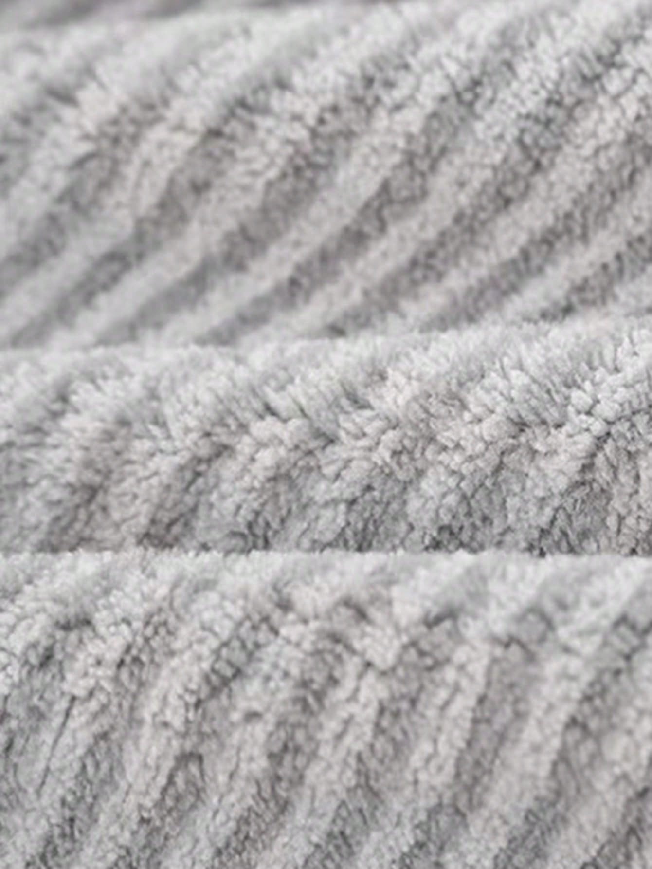1pc Coral Fleece Soft Absorbent Quick Dry Minimalist Striped Washcloth/Hair Towel, Suitable For Adults And Children, Unisex Home