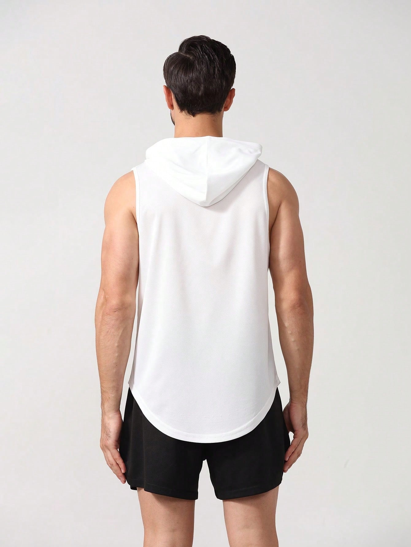 Boyfriend Style Men's Sports Hooded Tank Top For Outdoor Running, Fitness, Quick Dry Gym Clothes Boyfriend Style Men Basic T Shirt