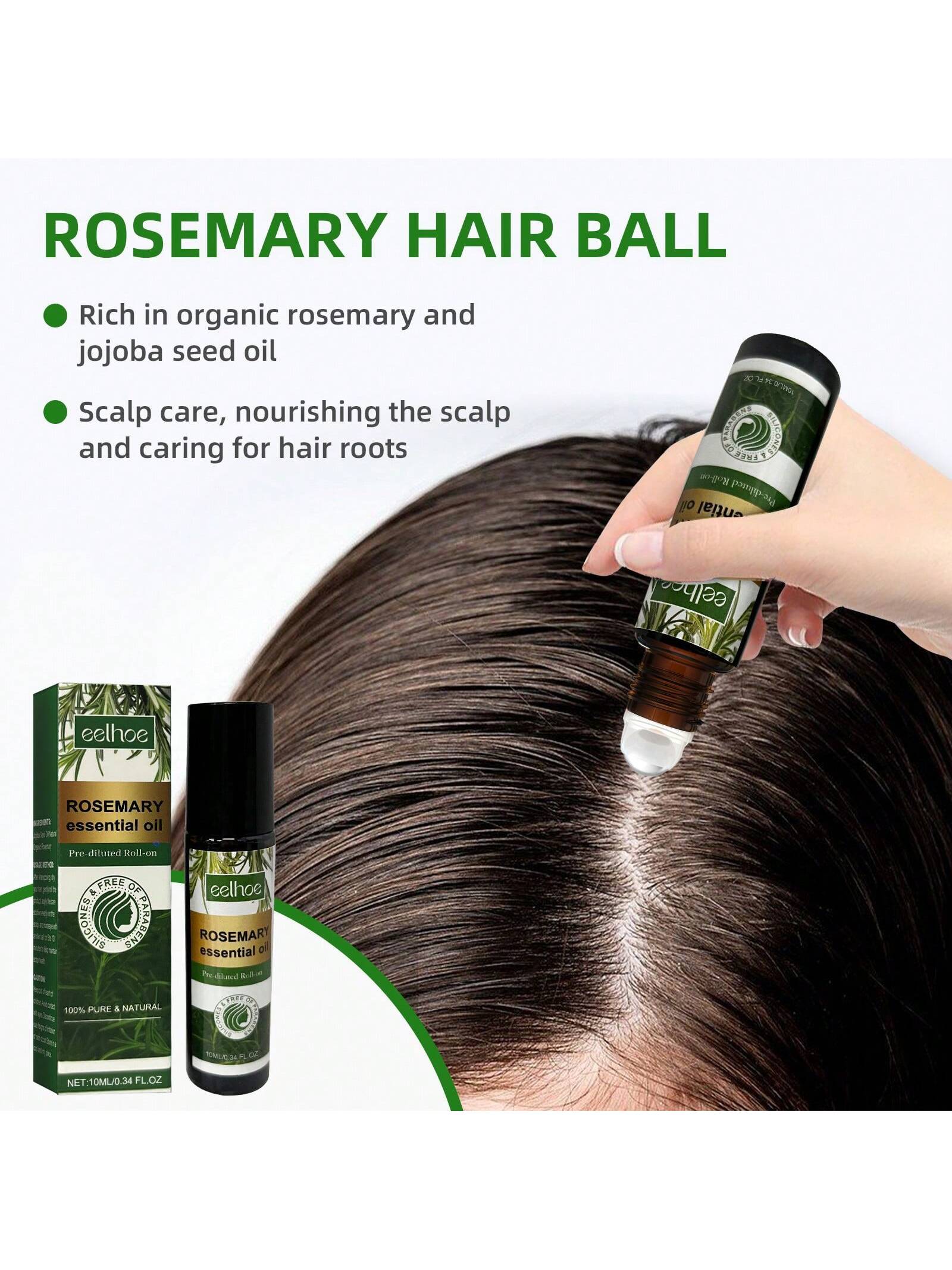 EELHOE 1box Set Eelhoe Rosemary Hair Care Gift Box Nourishes Hair Repair Damaged Smooth Eyelashes Hair Multi-Purpose Essential Oil Gift Set