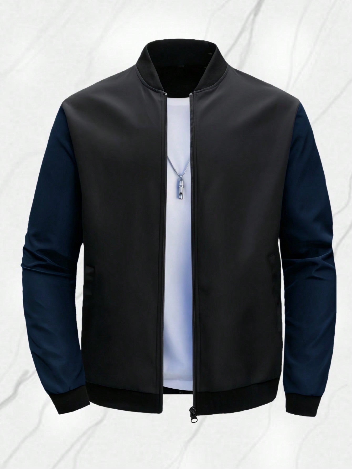 Boyfriend Style Men's Outdoor Sport Casual Stand Collar Baseball Jacket With Zipper