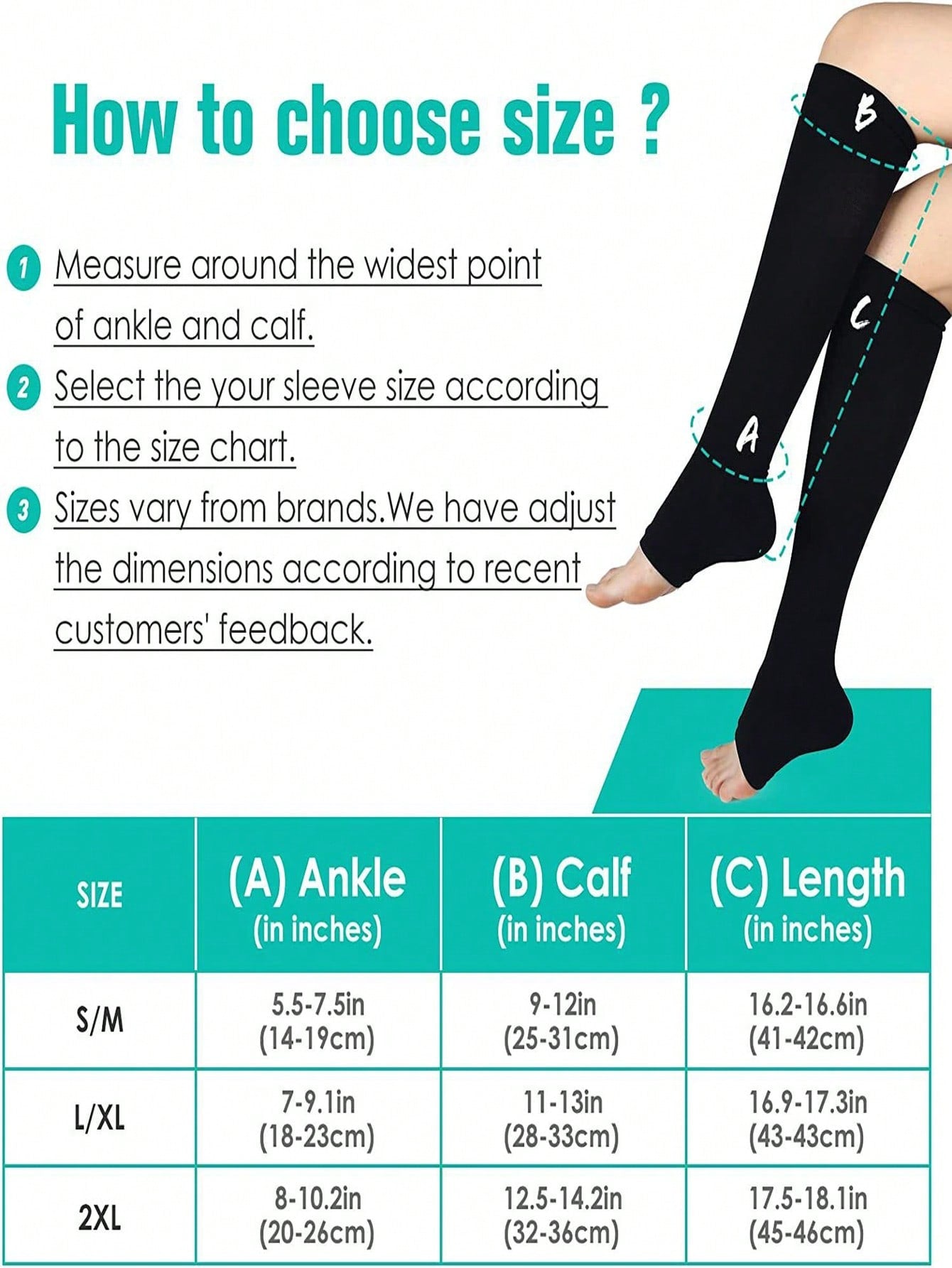 Sports Outdoor 2 Pairs Skin-Colored Open-Toe Compression Socks, Suitable For Running, Cycling, Standing All Day