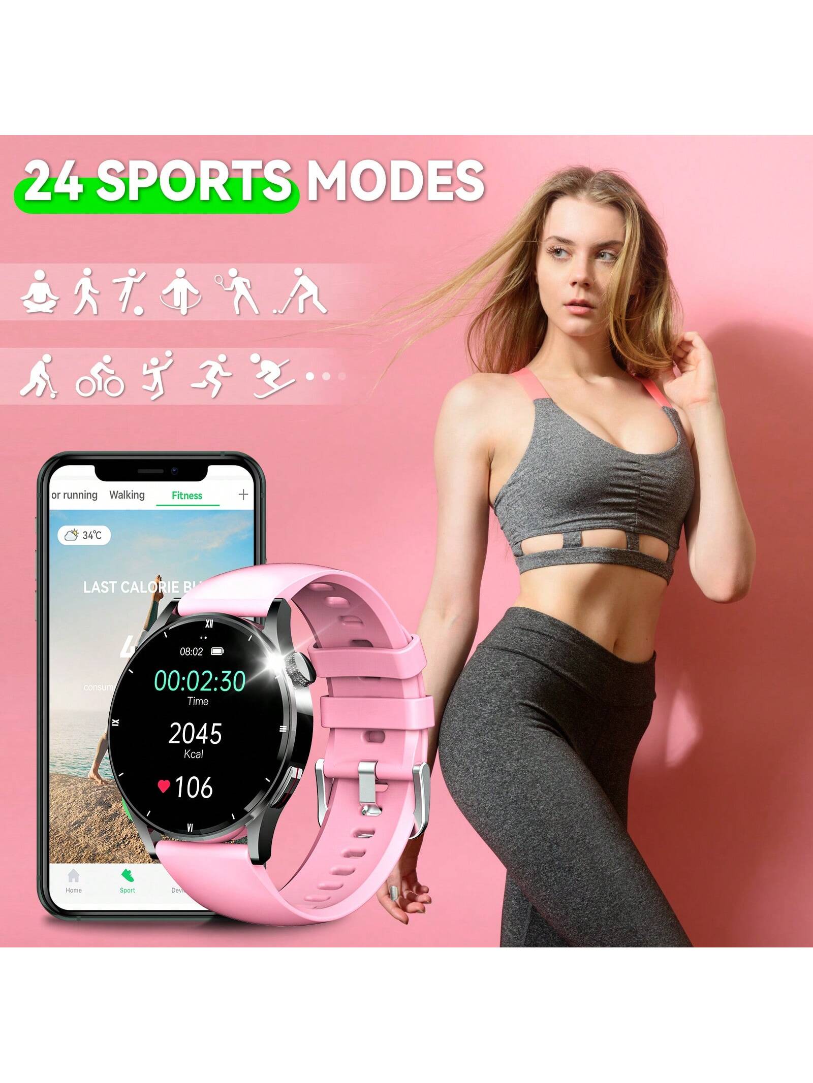 PAKRYS Smart Watch For Women Make/Answer Calls 1.32