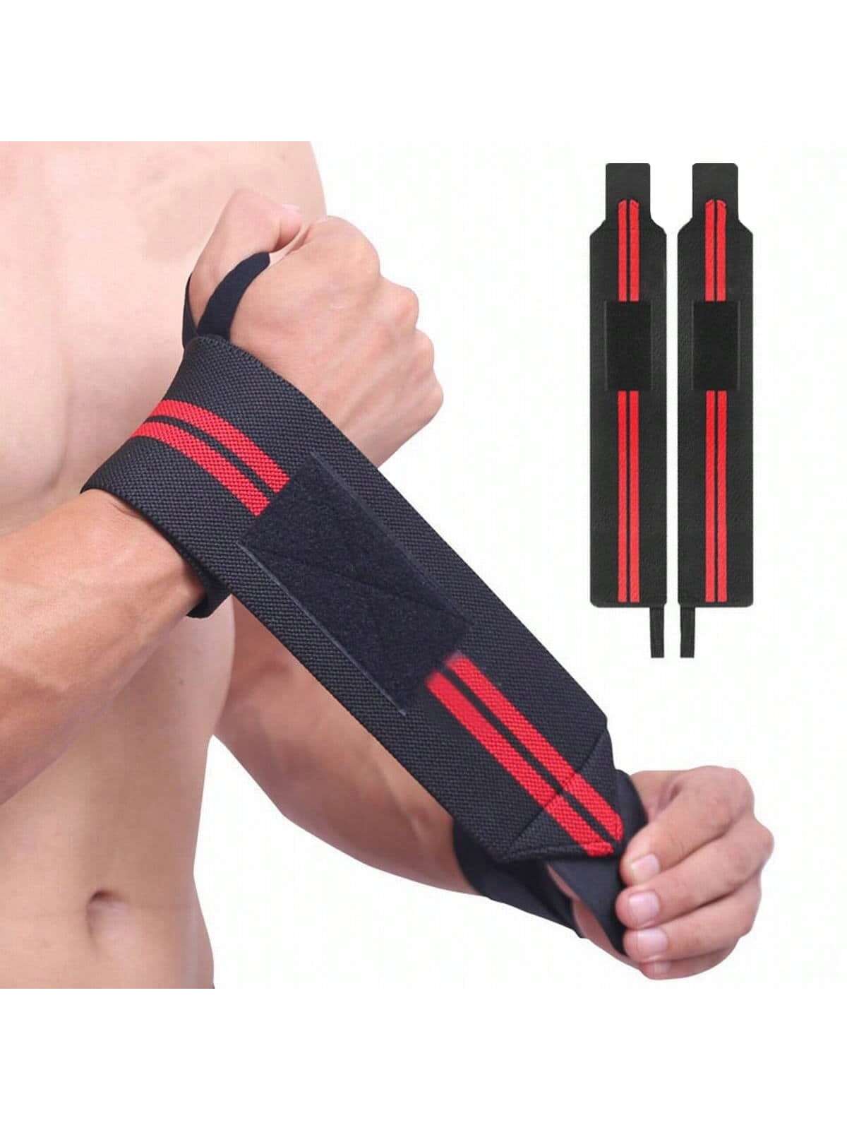 1pair Wrap-style Wristband For Wrist Protection During Weightlifting And Gym Training