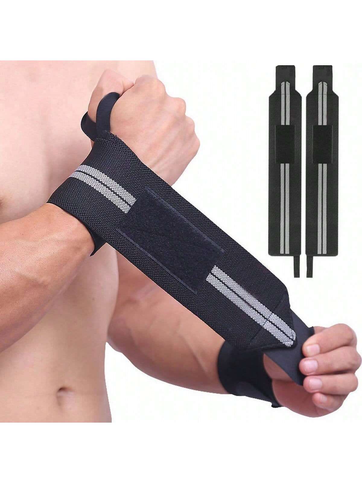 1pair Wrap-style Wristband For Wrist Protection During Weightlifting And Gym Training