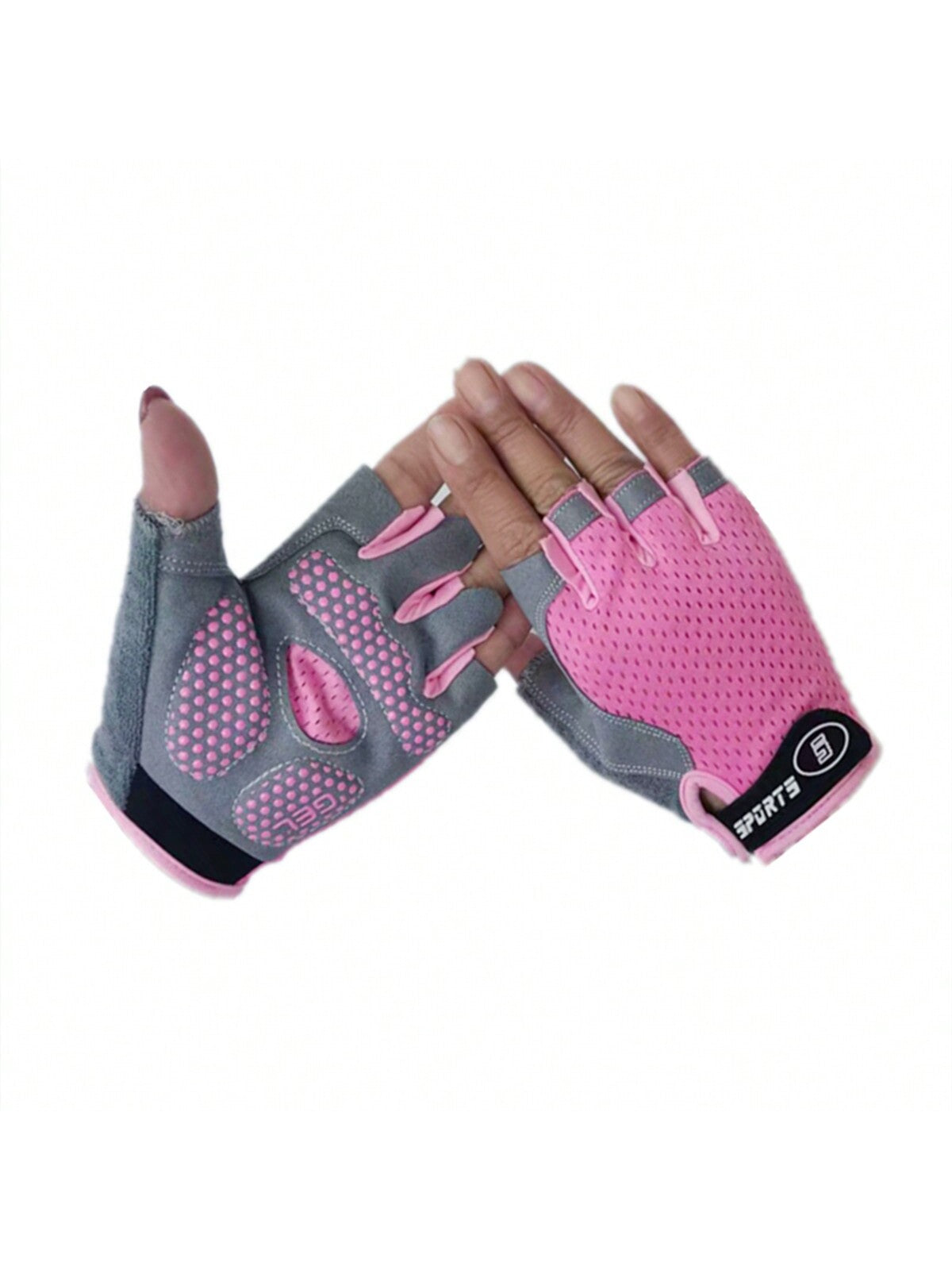 1 Pair Unisex Teen Breathable Anti-Slip Half Finger Gloves For Sports, Cycling, Workout