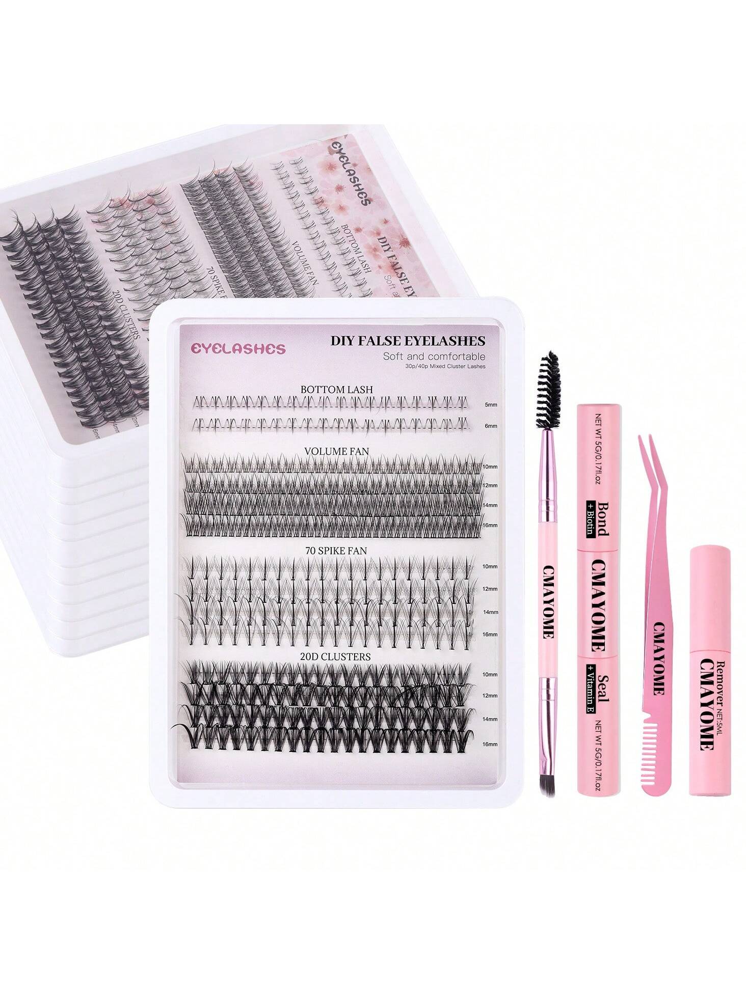 360 Clusters Of Professional Fine-Stemmed False Eyelashes, Thick And Natural With High Quality, 5-16mm Upper Eyelashes And Lower Eyelashes.