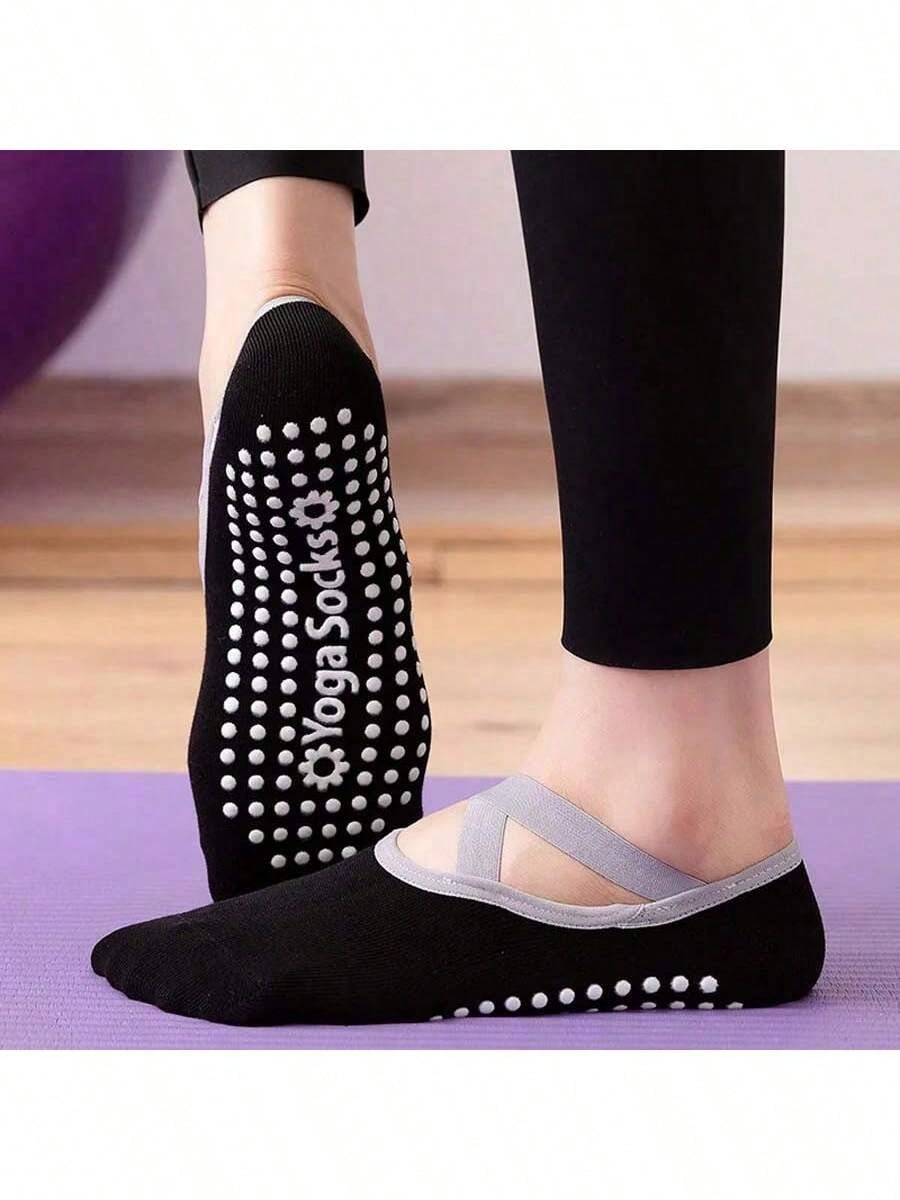 1Pair Professional Women Yoga Socks Silicone Anti-Slip Ballet Pilates Socks Women Backless Breathable Bandage Dance Sports Socks