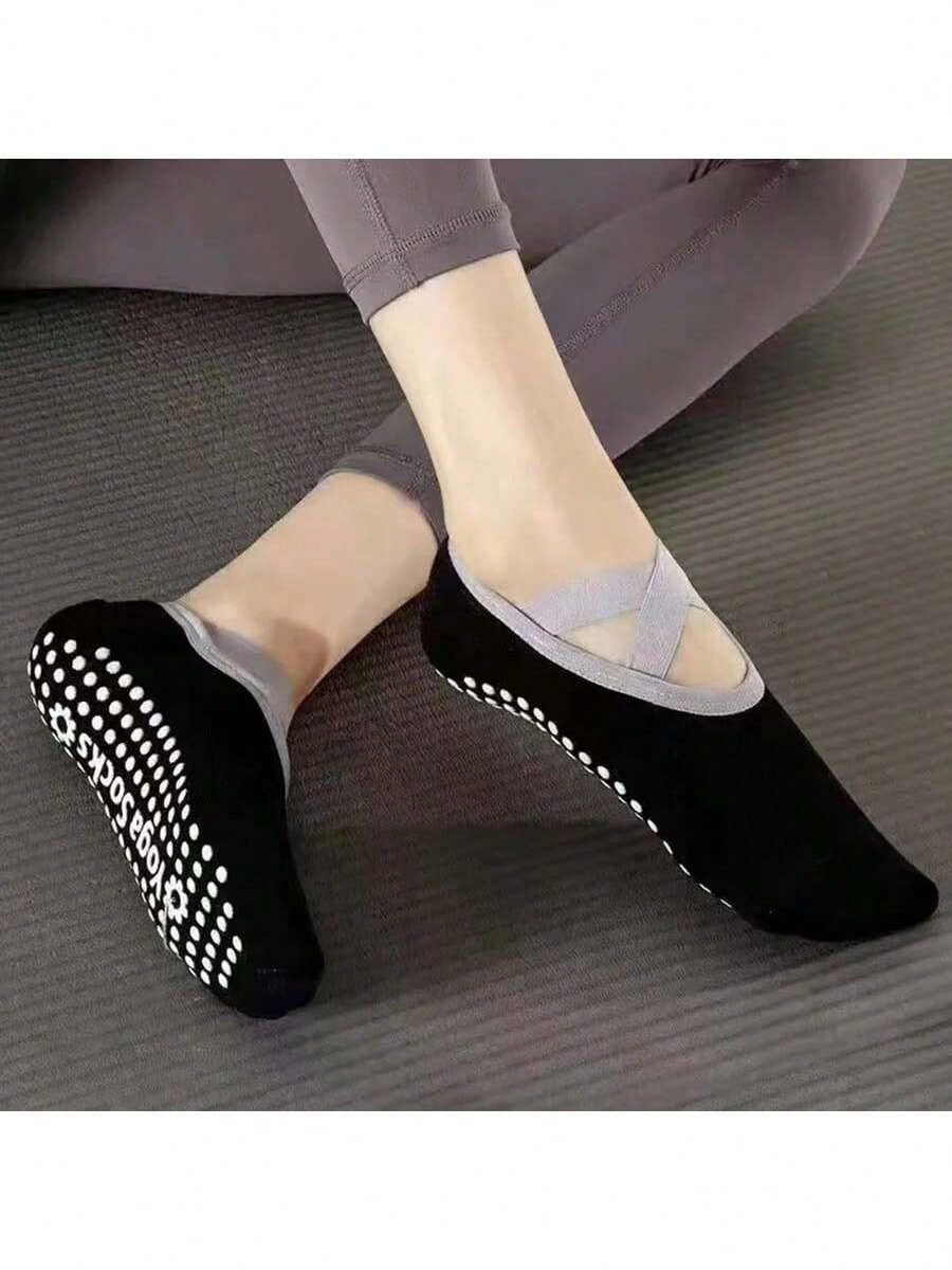 1Pair Professional Women Yoga Socks Silicone Anti-Slip Ballet Pilates Socks Women Backless Breathable Bandage Dance Sports Socks