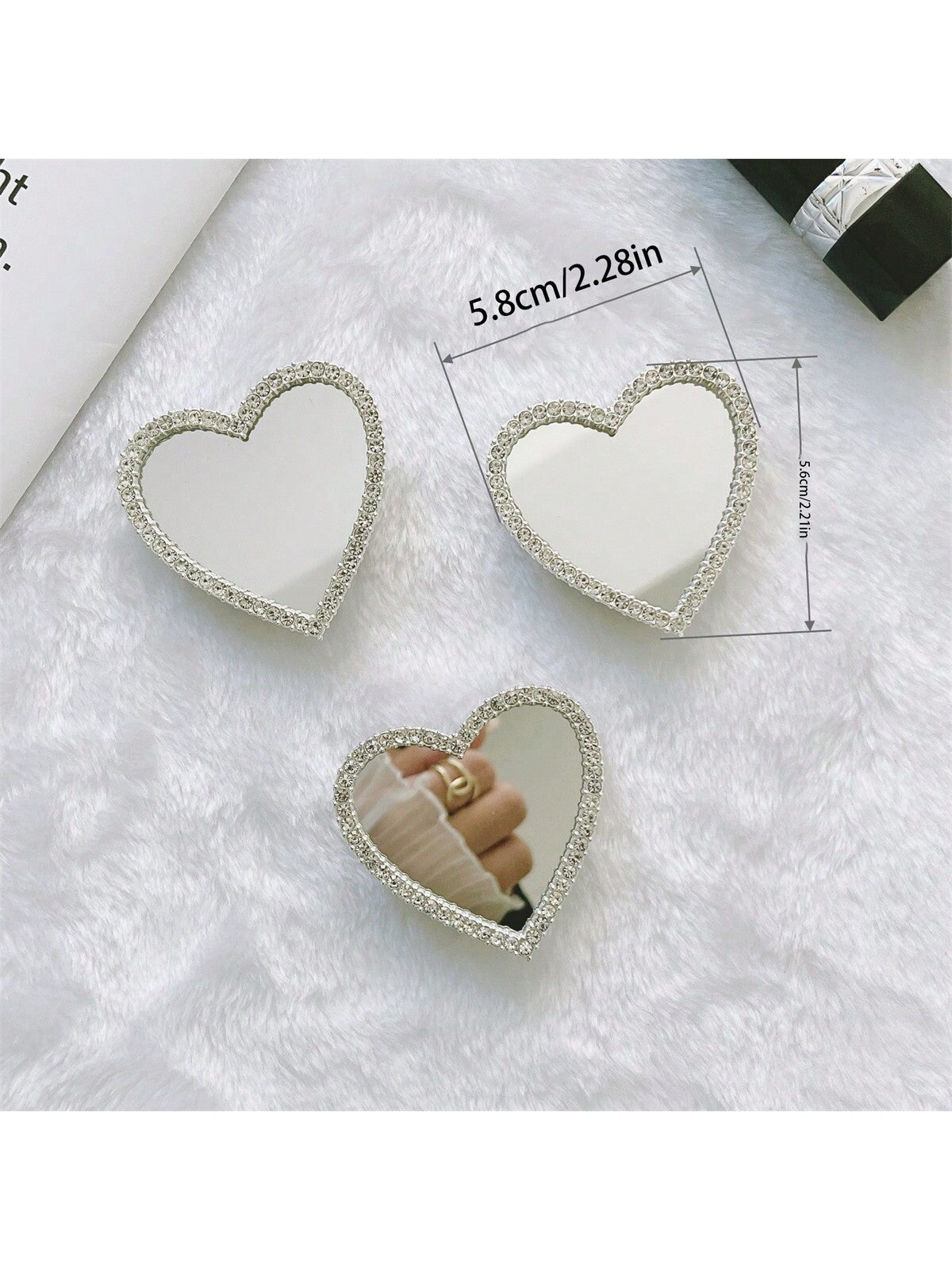 Metal Mobile Phone Airbag Desktop Stand Back Sticker Retractable Love Mirror Sticker Portable Make-Up Mirror