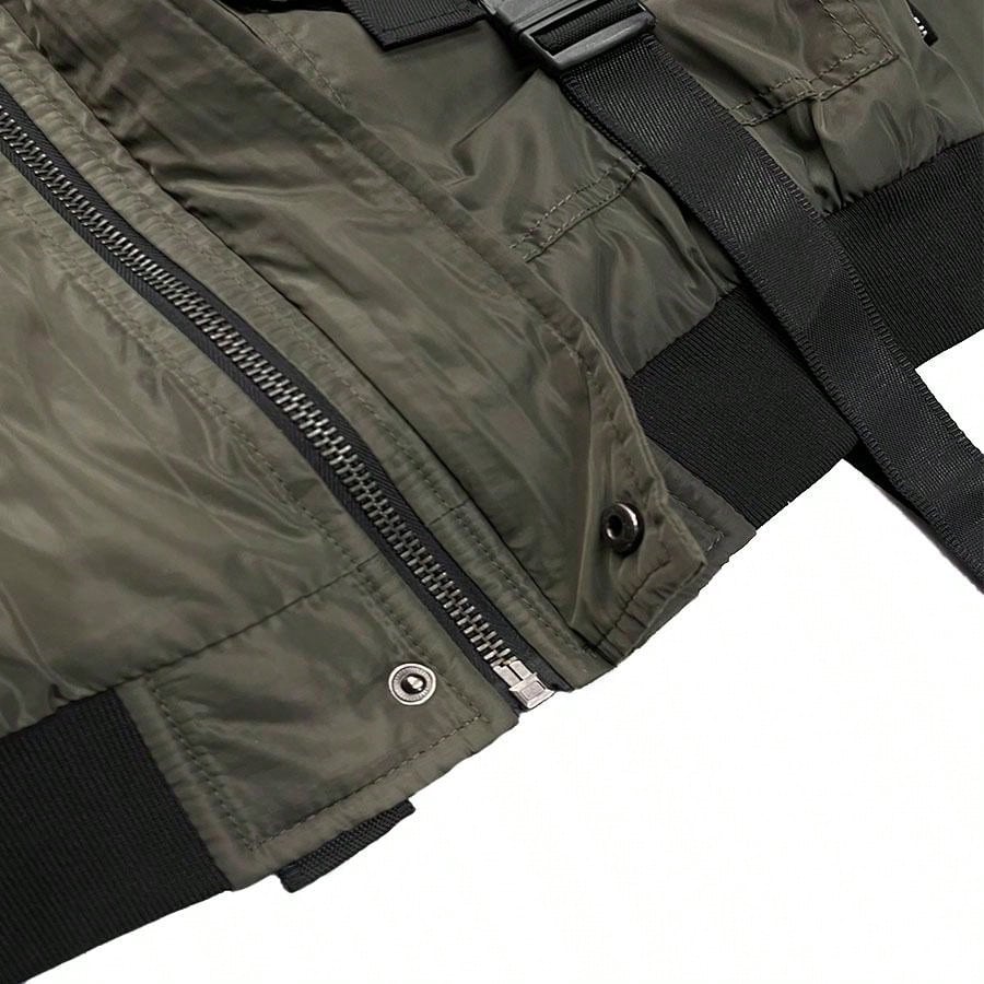 Mens Tactical Zip Up Bomber Jacket Streetwear Padded Outerwear Zip Up Coat
