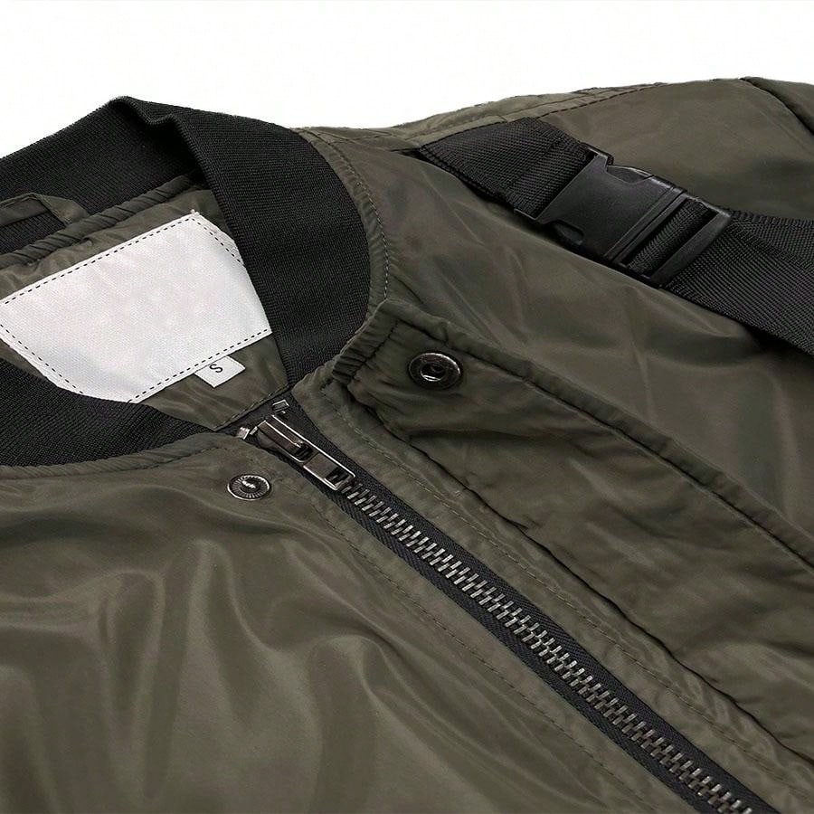 Mens Tactical Zip Up Bomber Jacket Streetwear Padded Outerwear Zip Up Coat