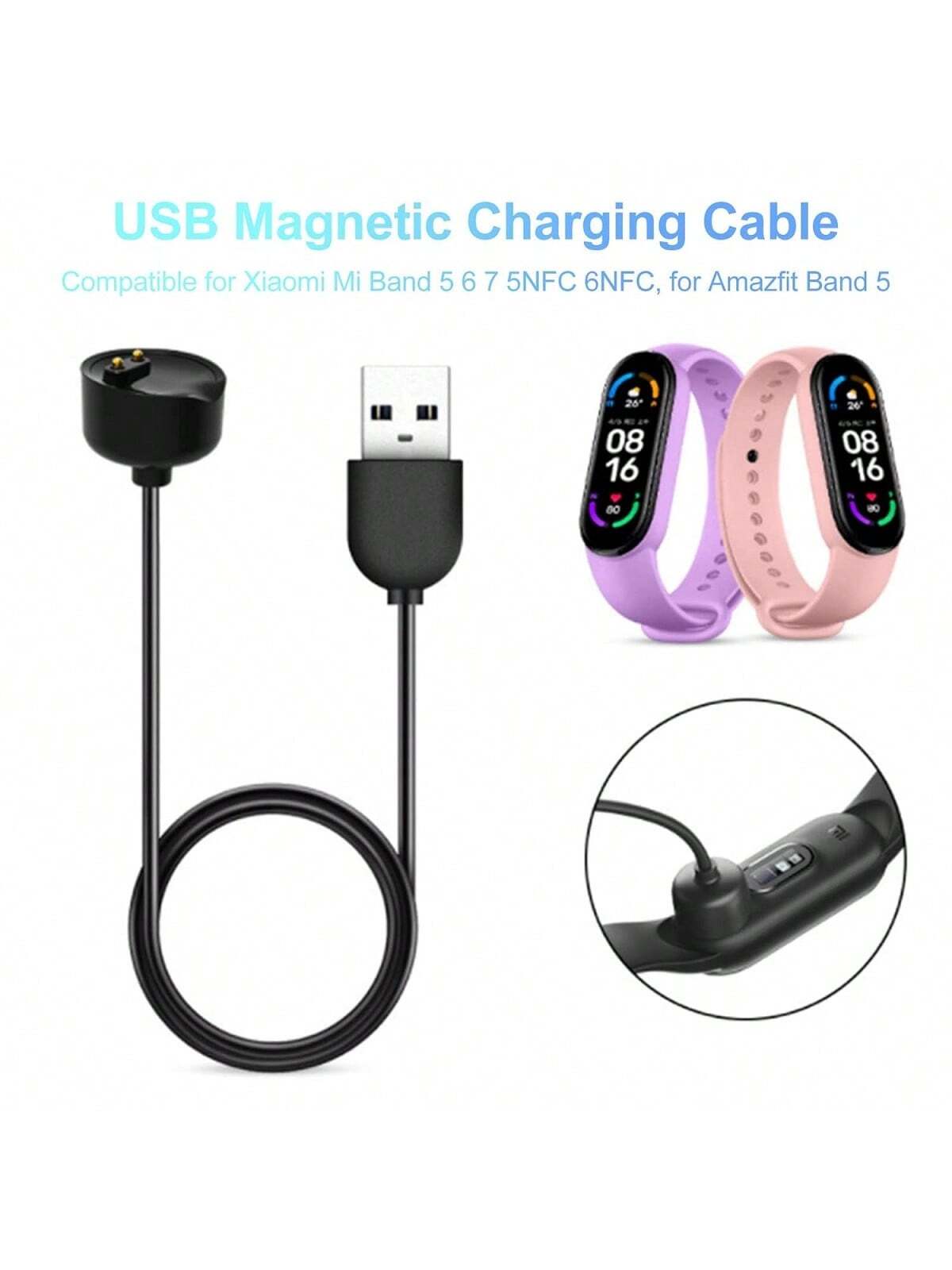 Charger For Mi Band 5/Mi Band 6/NFC/Mi Band 7/Amazfit Band 5 USB Charging