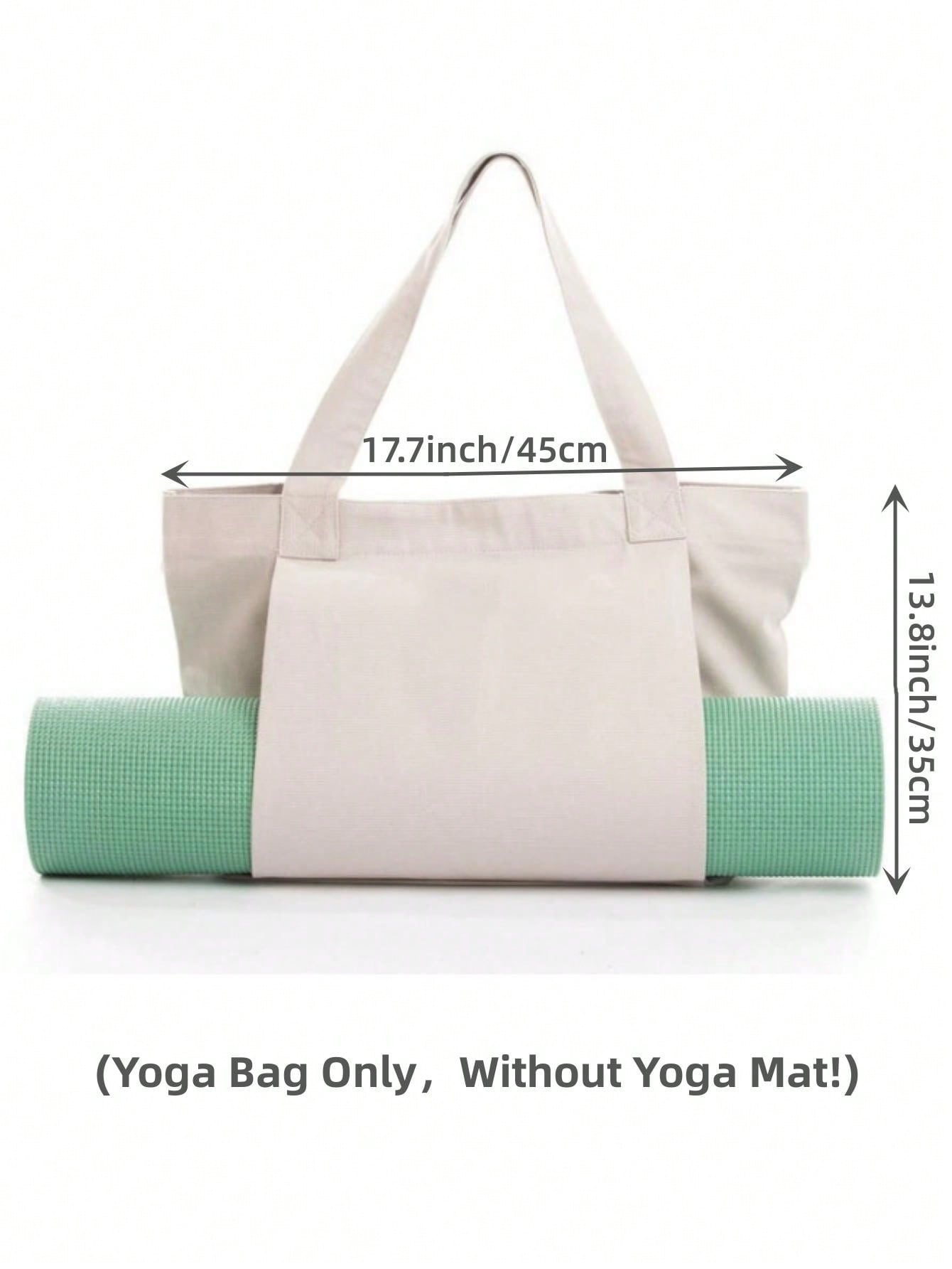 Sports Gym Yoga Bags,Canvas Tote Bag With Yoga Mat Carrier Pocket Carryall Shoulder Bag For Office, Workout, Pilates, Travel, Beach And Gym