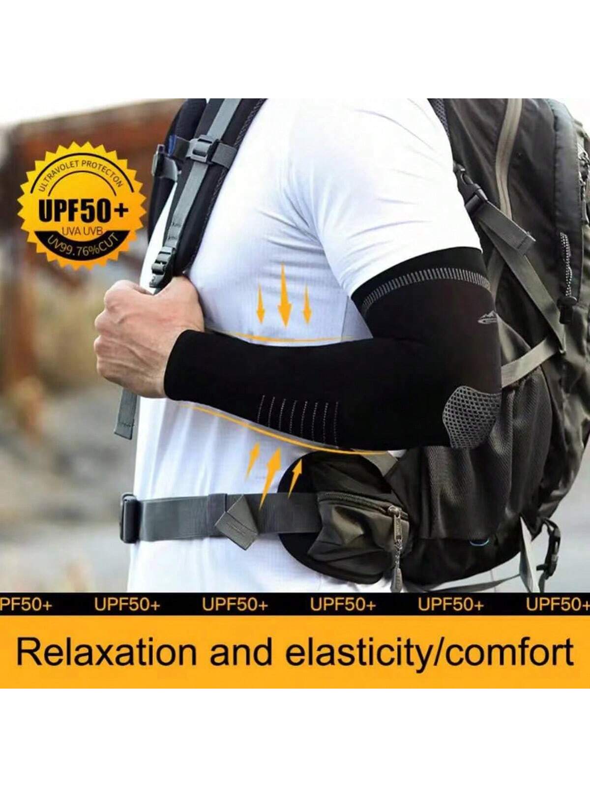 1 Pair Summer Ice Silk Sun Protection Arm Sleeves For Men: Outdoor Sports, Driving, Riding, Fishing, Breathable Sleeve Cover