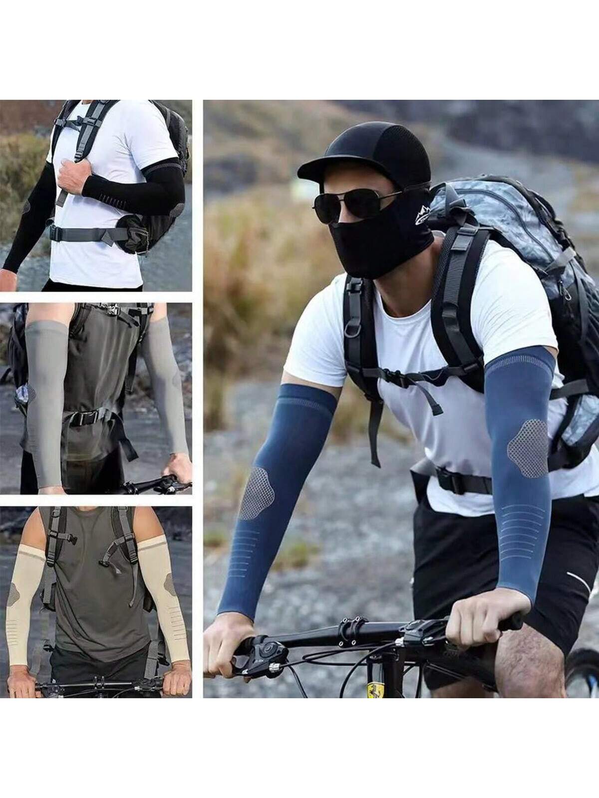 1 Pair Summer Ice Silk Sun Protection Arm Sleeves For Men: Outdoor Sports, Driving, Riding, Fishing, Breathable Sleeve Cover