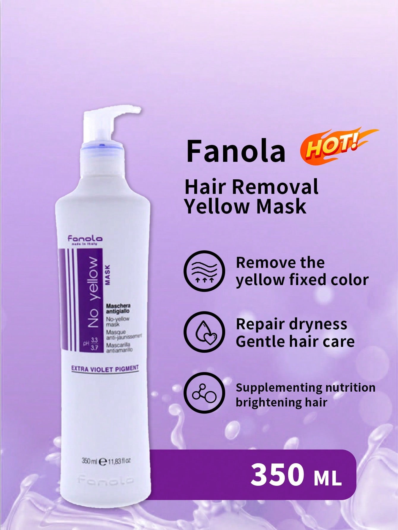 Fanola Anti-Yellow Hair Mask Hair Treatment 100ml/350ml