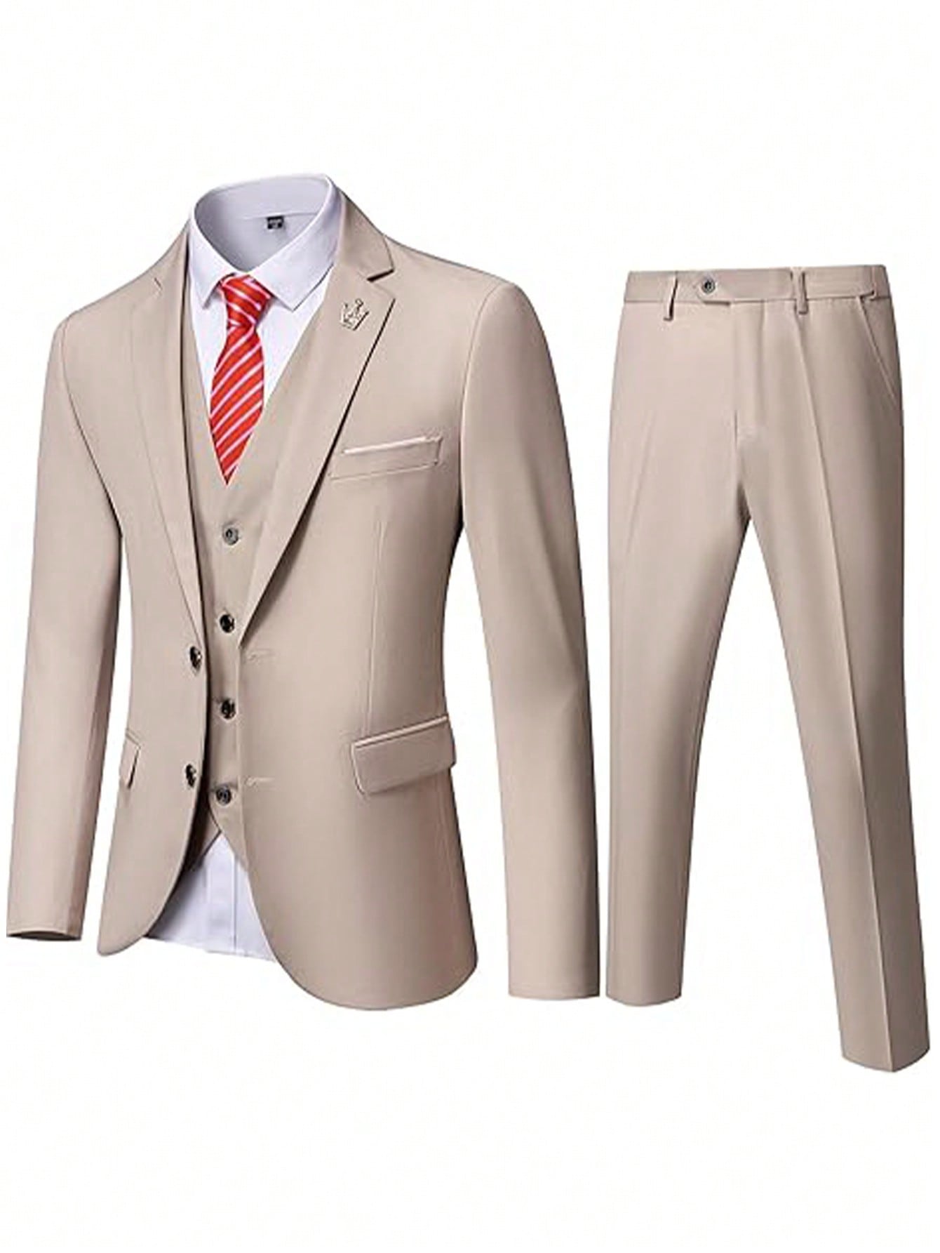 Adult Men's Suit Three-Piece Suit Pants Vest