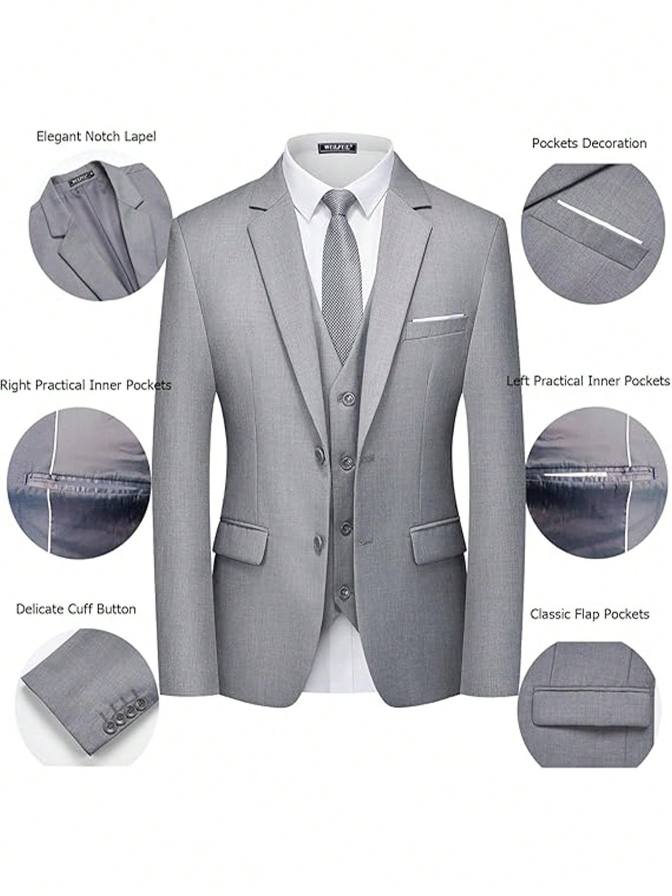 Adult Men's Suit Two-Piece Jacket Pants