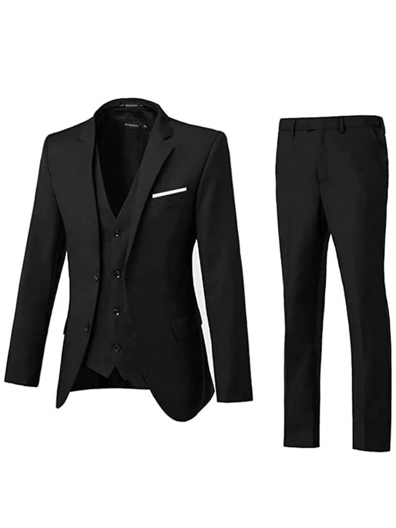 Adult Men's Suit Three-Piece Suit Pants Vest